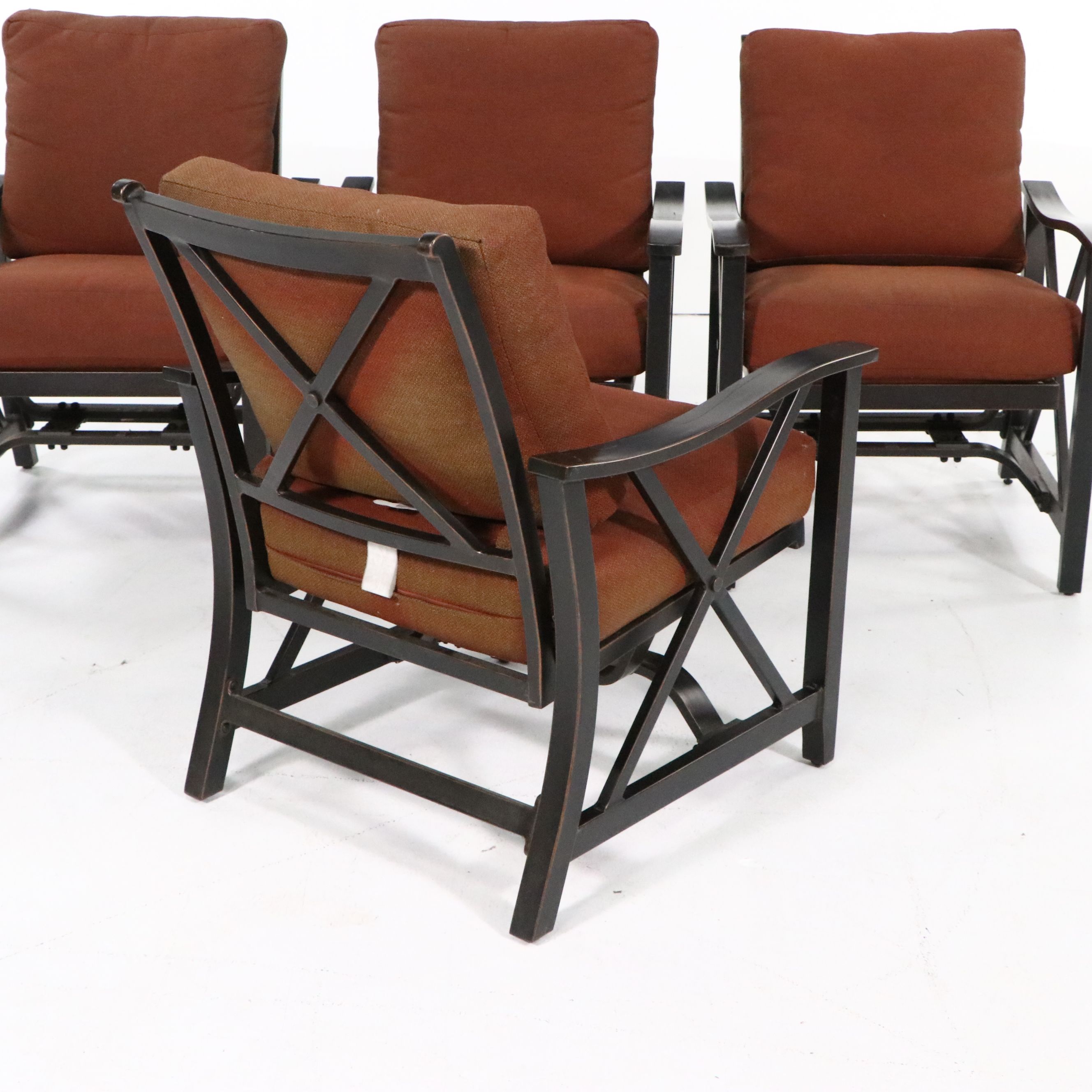 Contemporary Five-Piece Patio Lounge Set with Fire Pit Table