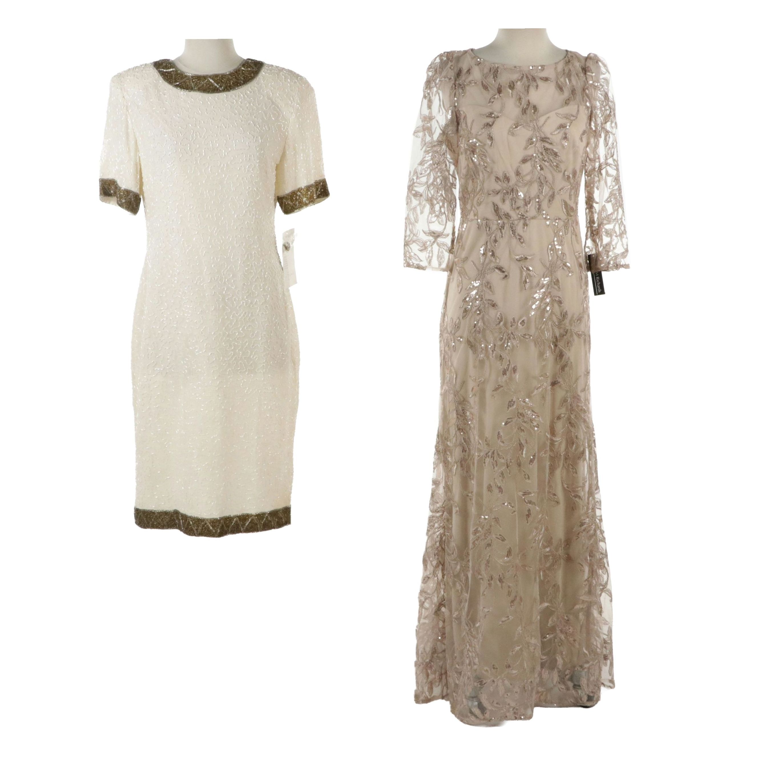 Robert Anthony Beaded Midi Dress with R&M Richards Beaded Evening Dress