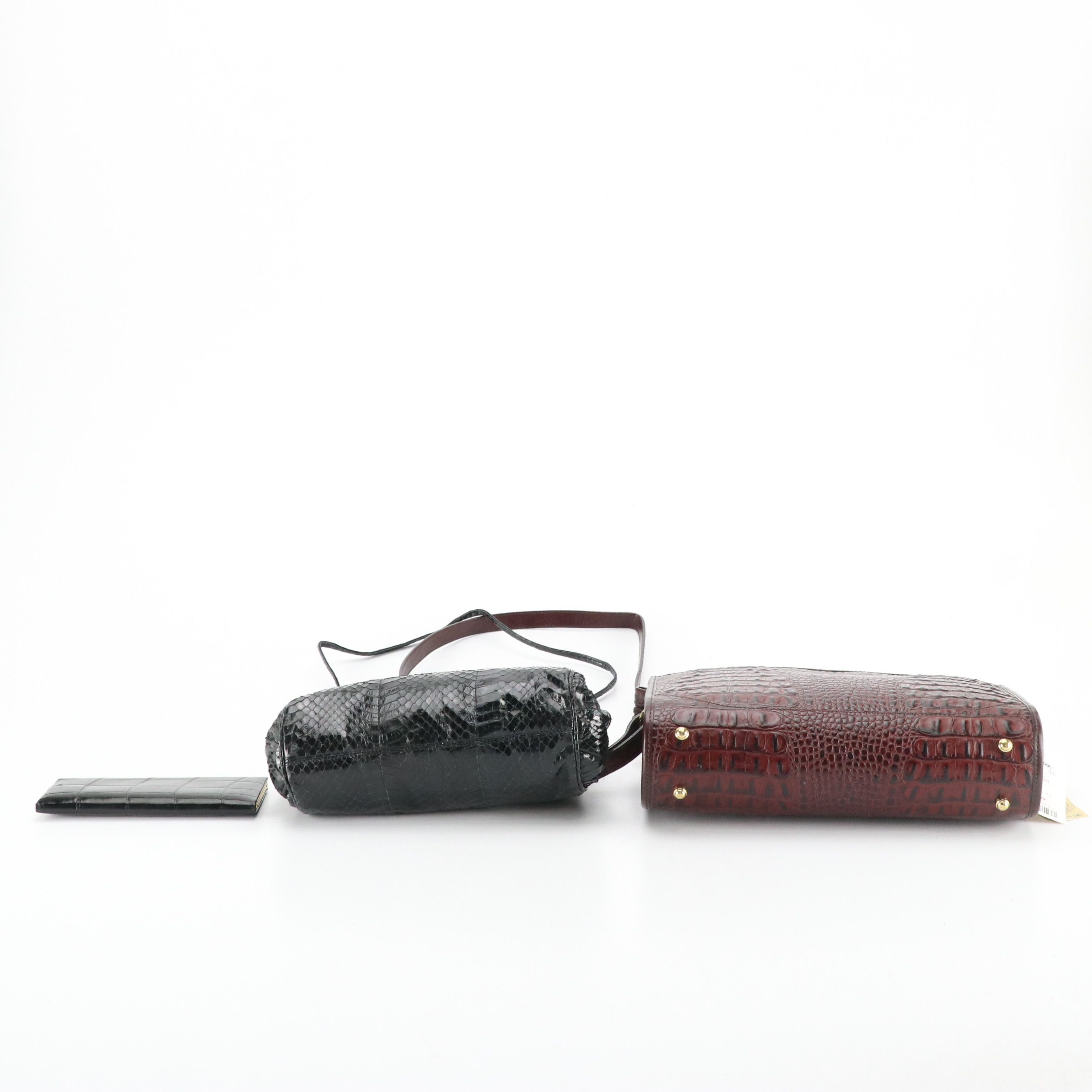 Brahmin "Baby Basic" Merlot Crocodile Leather Shoulder Bag, Other Bag & Wallet