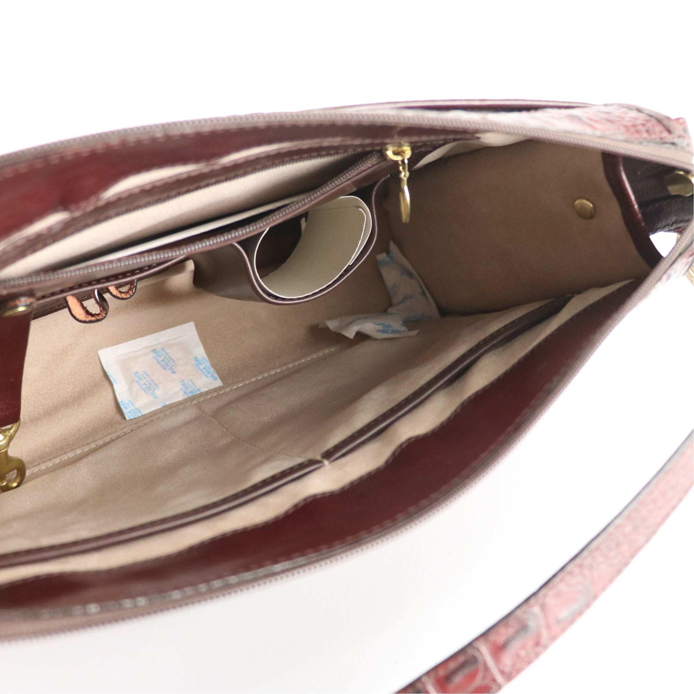 Brahmin "Baby Basic" Merlot Crocodile Leather Shoulder Bag, Other Bag & Wallet