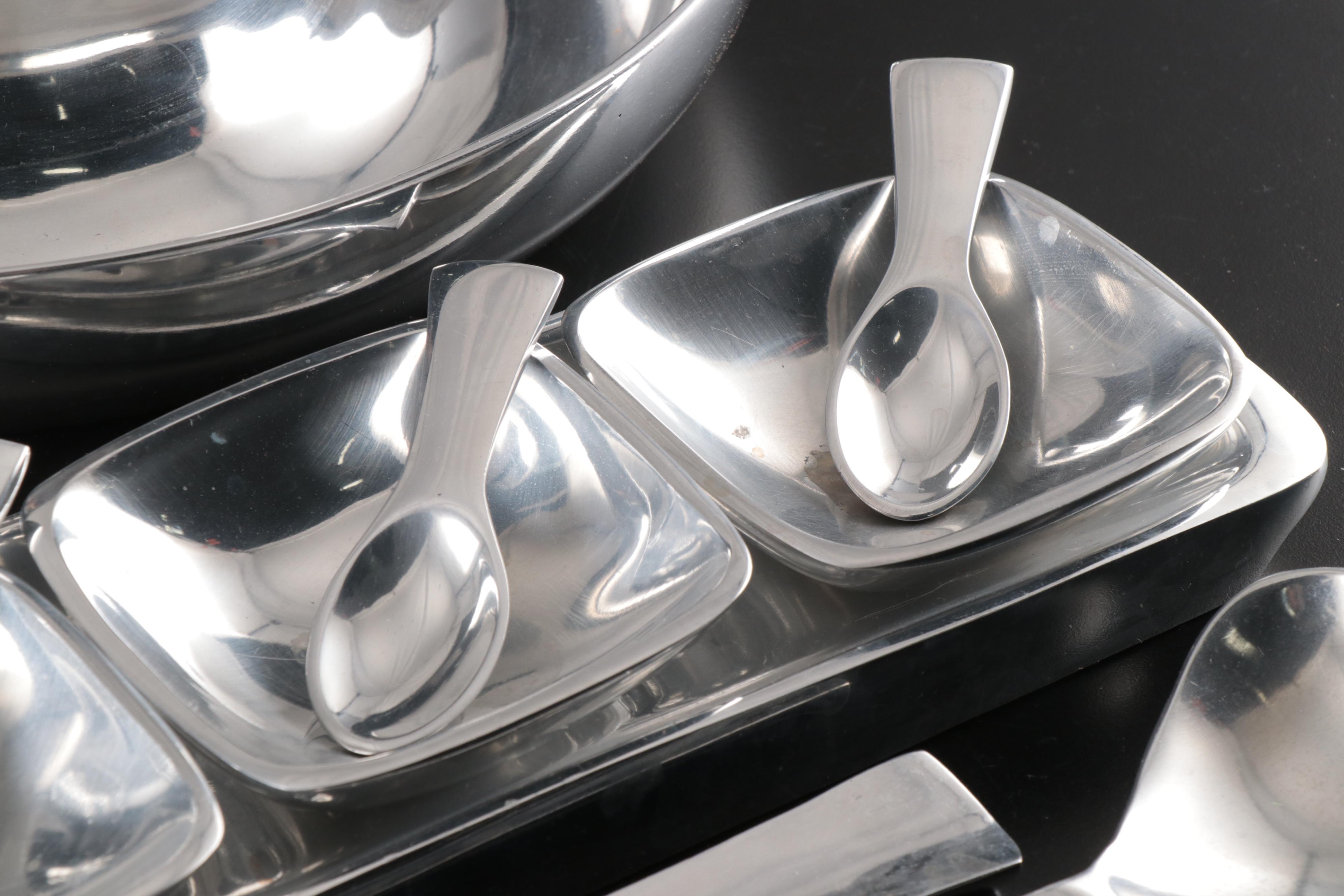 Pottery Barn "Barona" Polished Aluminum Serveware and Table Accessories