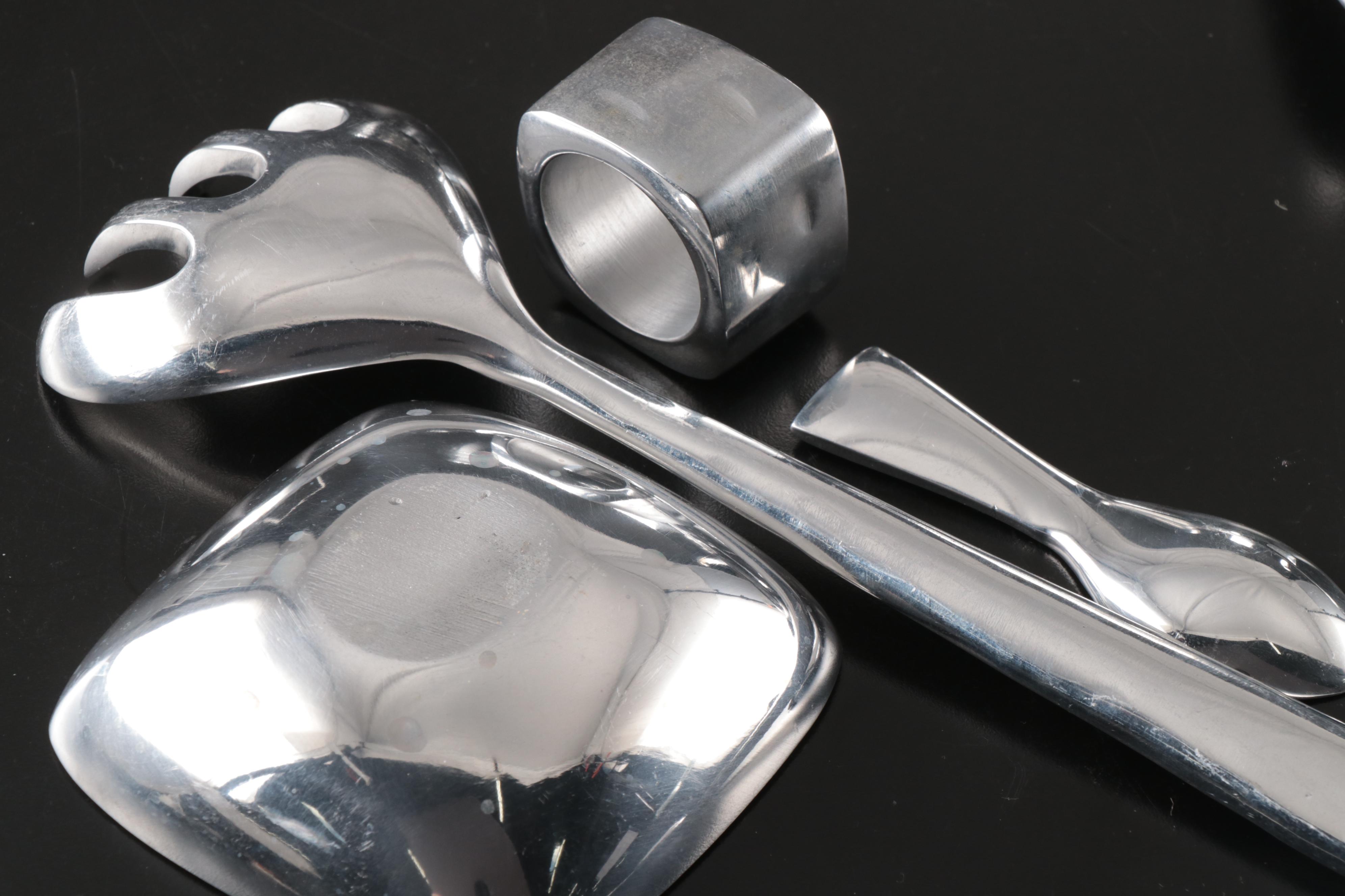 Pottery Barn "Barona" Polished Aluminum Serveware and Table Accessories