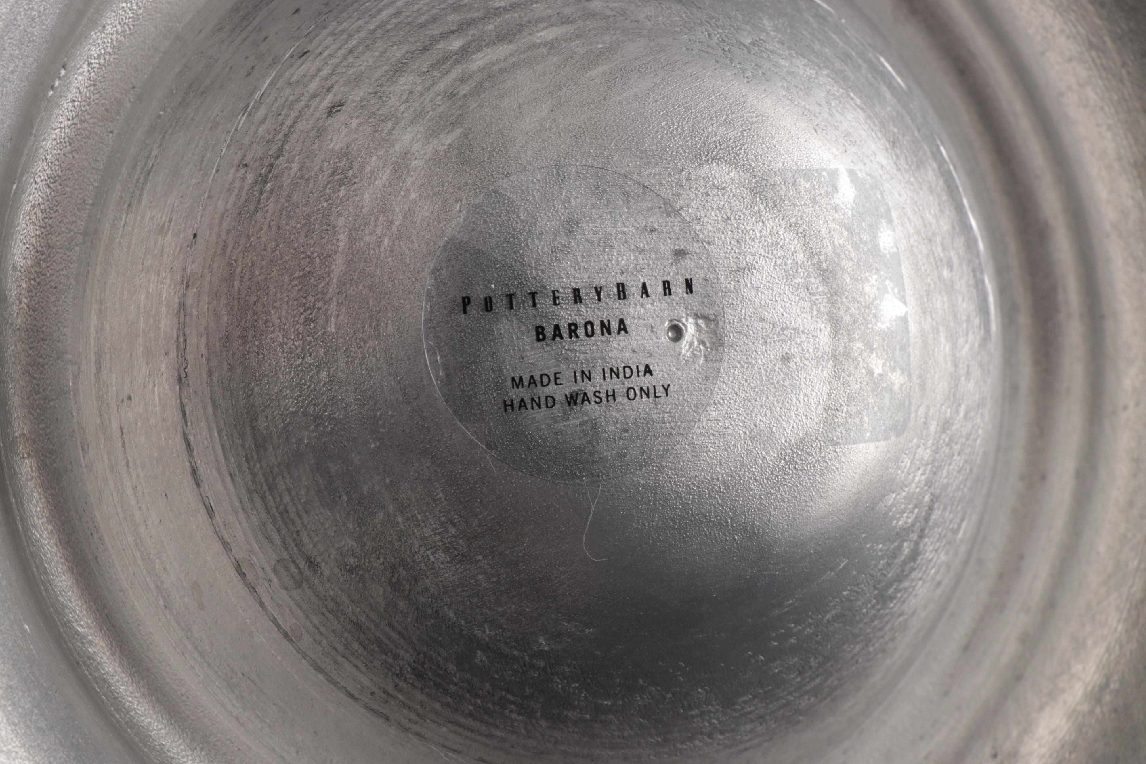 Pottery Barn "Barona" Polished Aluminum Serveware and Table Accessories