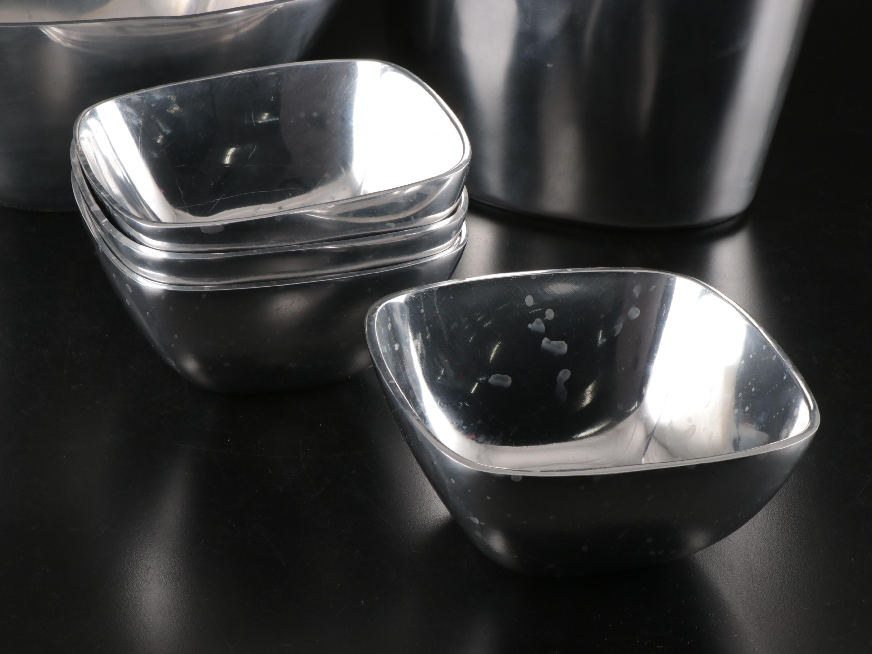 Pottery Barn "Barona" Polished Aluminum Serveware and Table Accessories