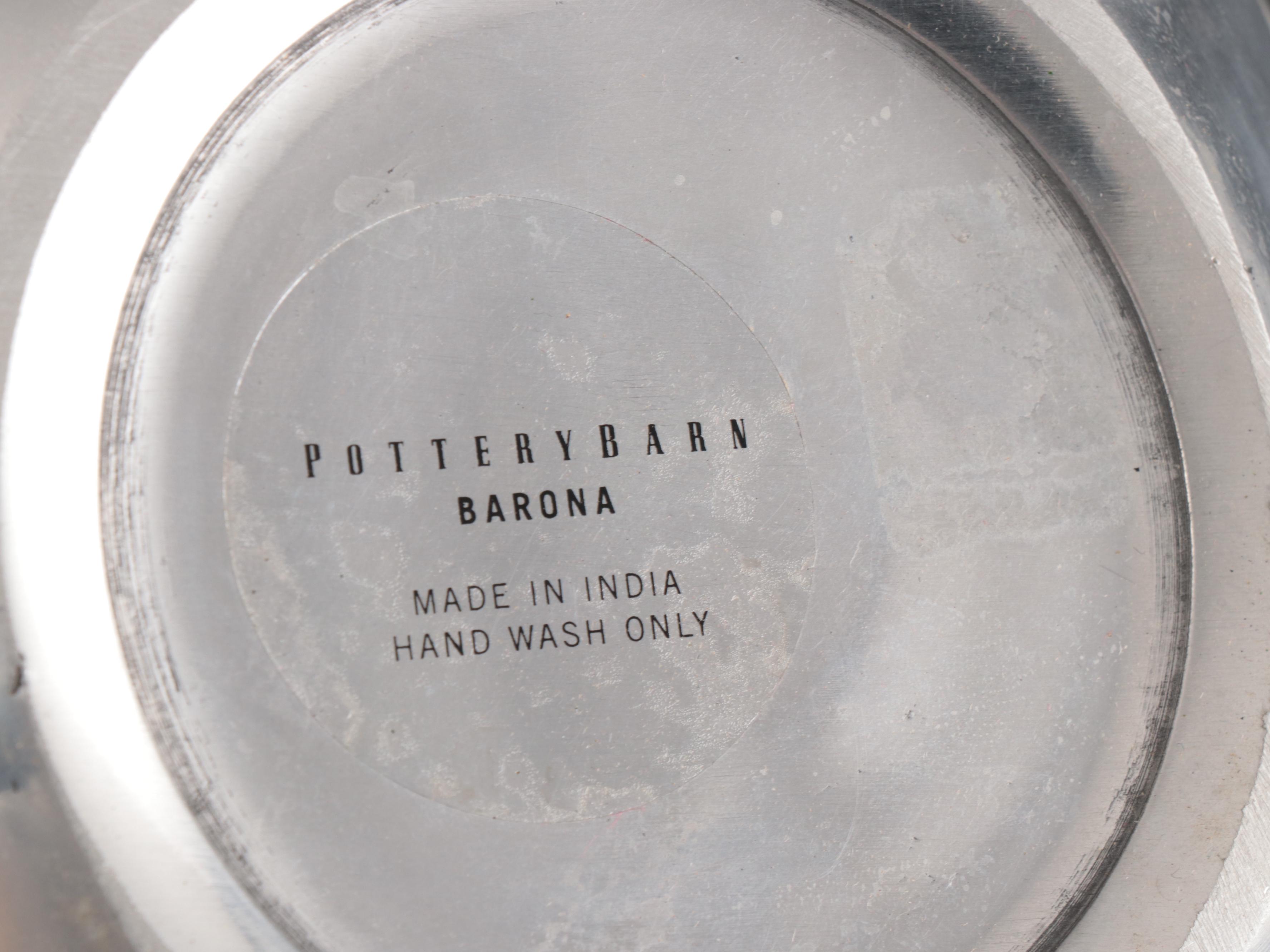 Pottery Barn "Barona" Polished Aluminum Serveware and Table Accessories