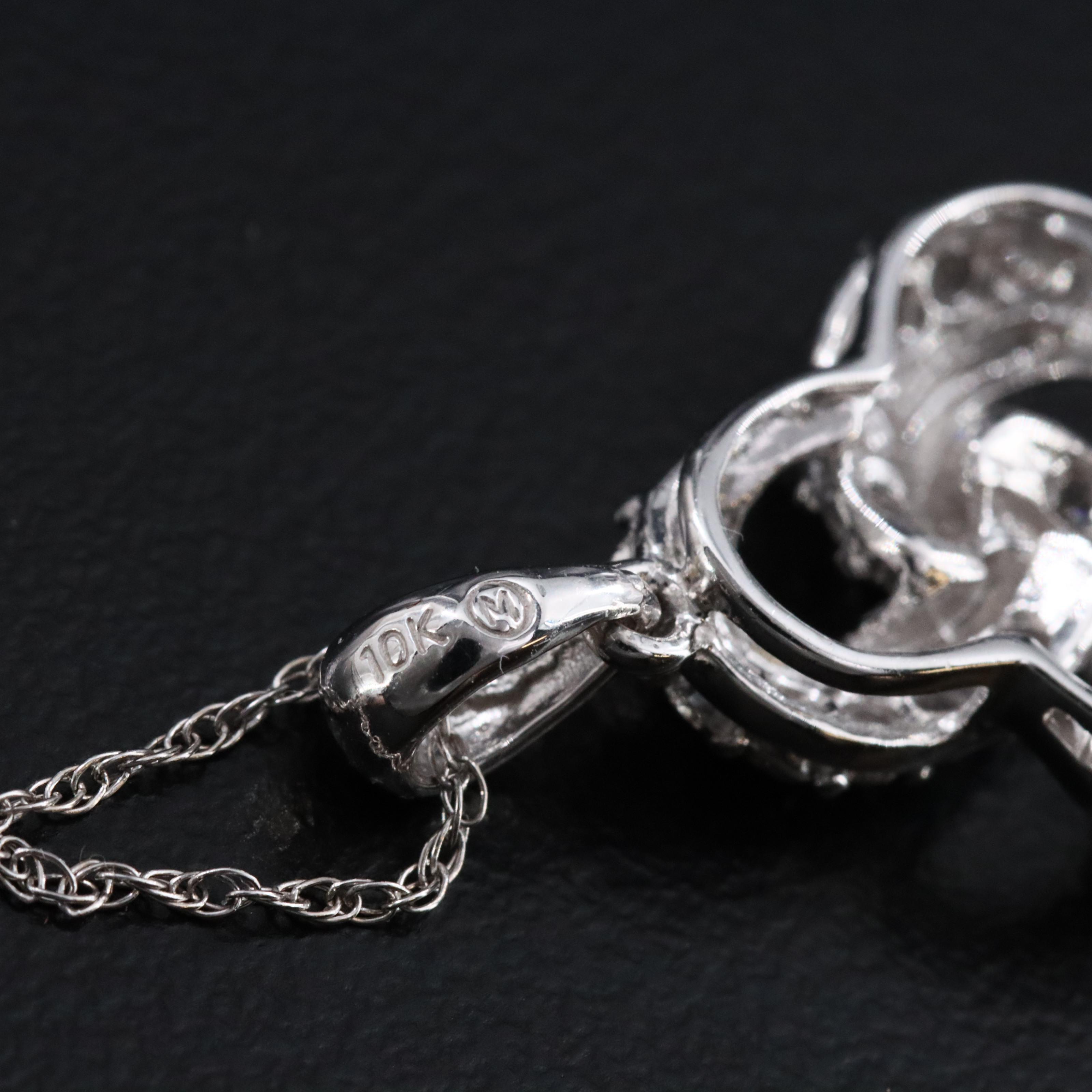 10K 0.33 CTW Diamond Triquetra Celtic Knot Pendant Necklace