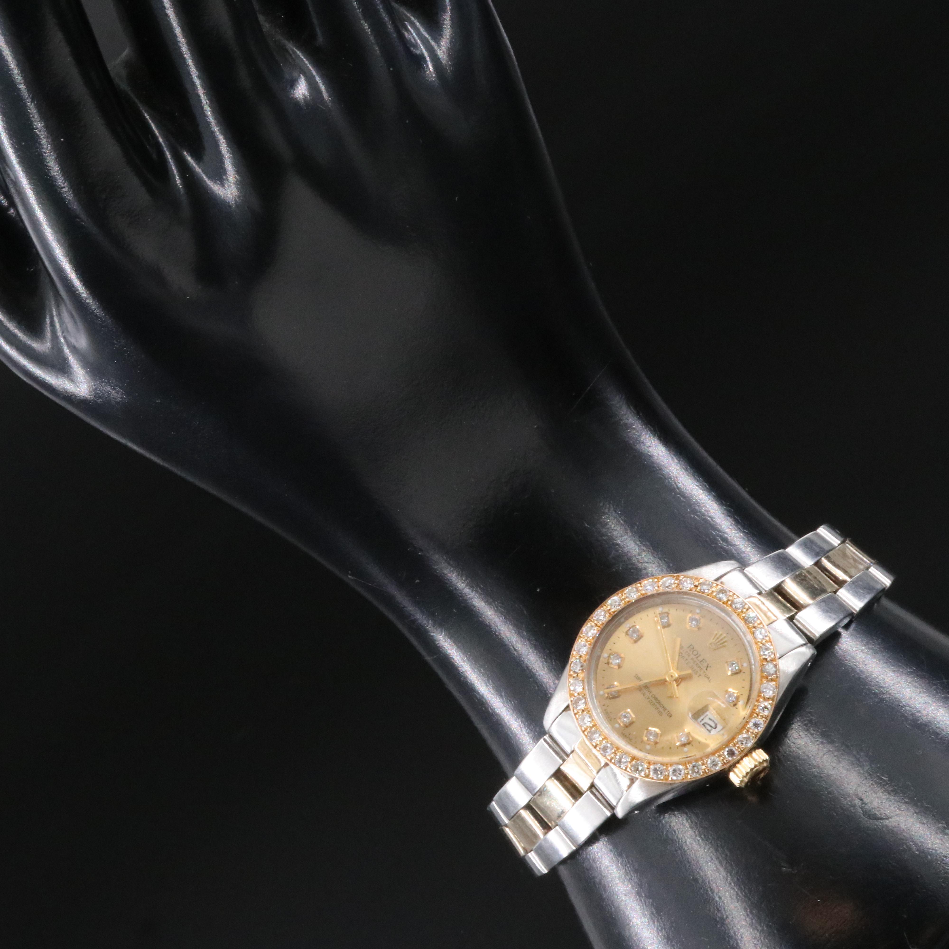 1977 Rolex Custom Diamond Dial & Bezel Datejust 6917 Watch