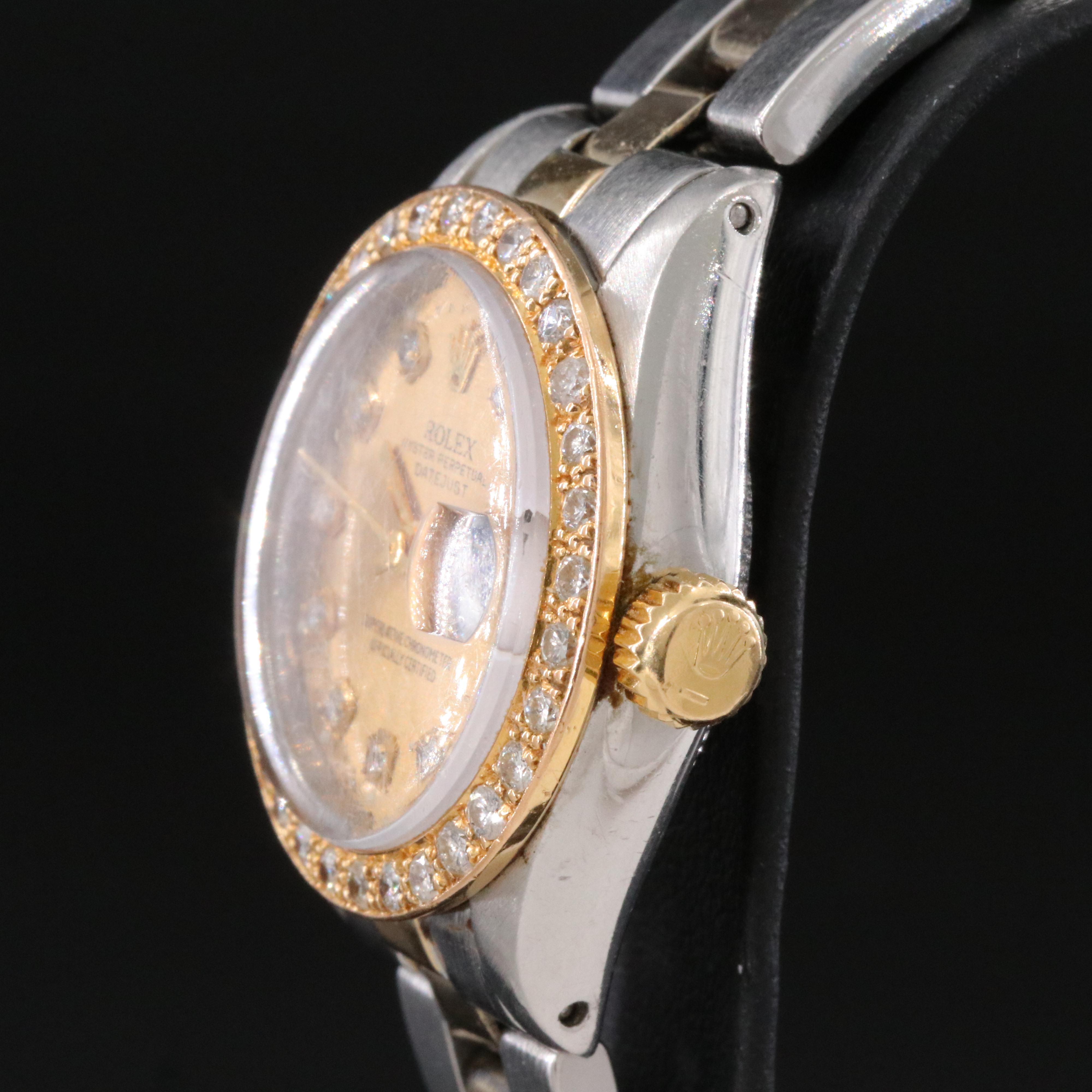 1977 Rolex Custom Diamond Dial & Bezel Datejust 6917 Watch