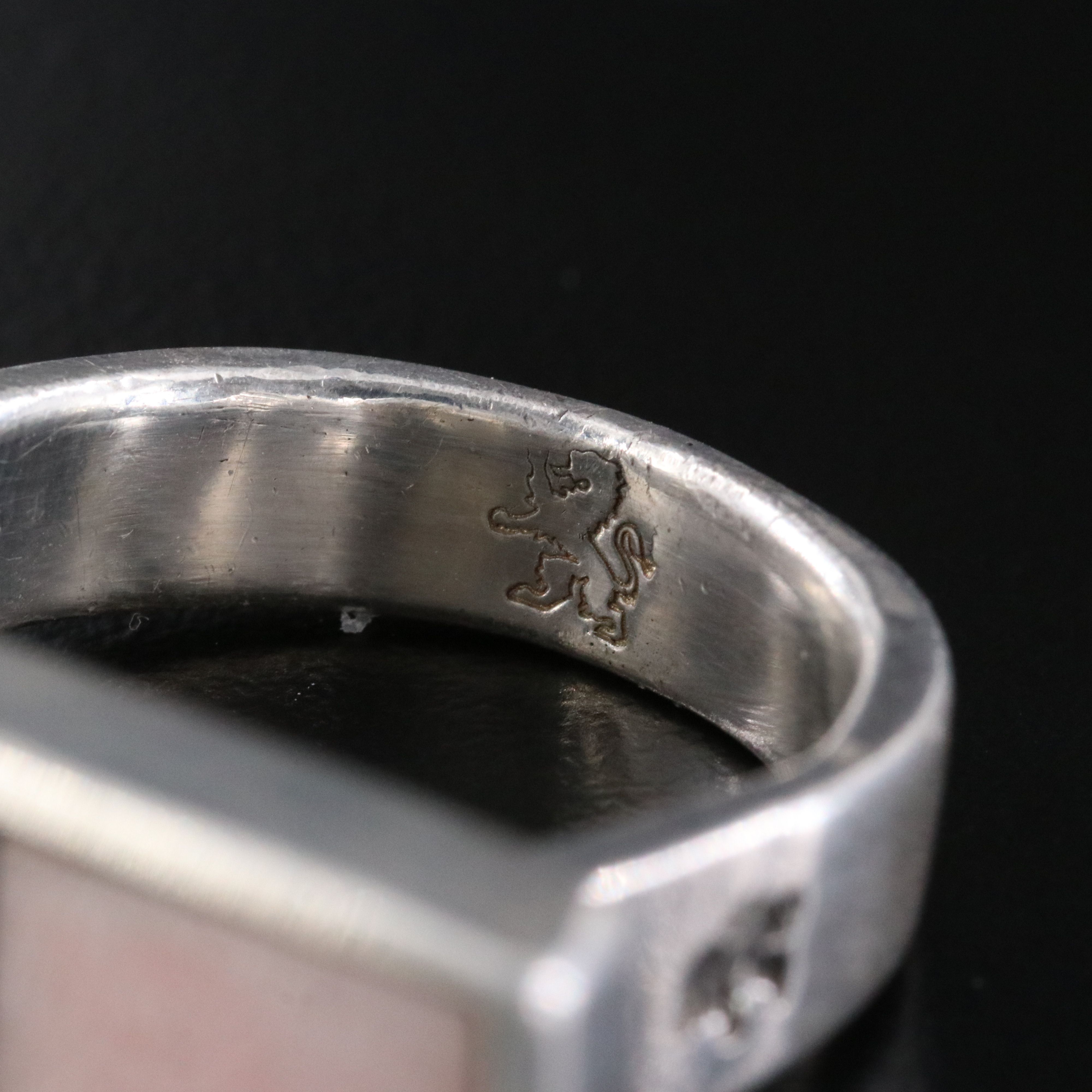 Sterling Bone and Wood Inlay Bar Ring