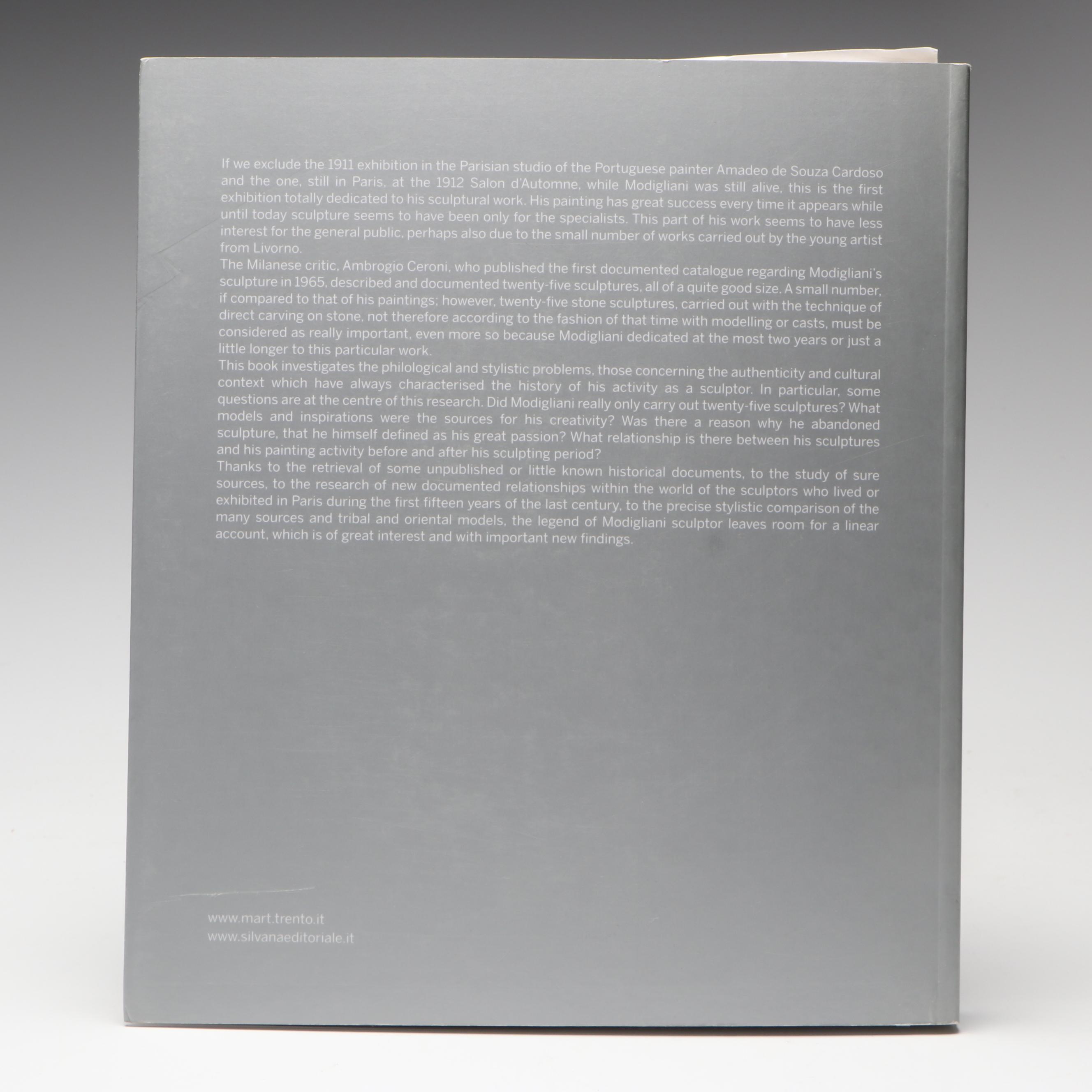 "Modigliani Sculptor" Edited by Gabriella Belli et al., 2010