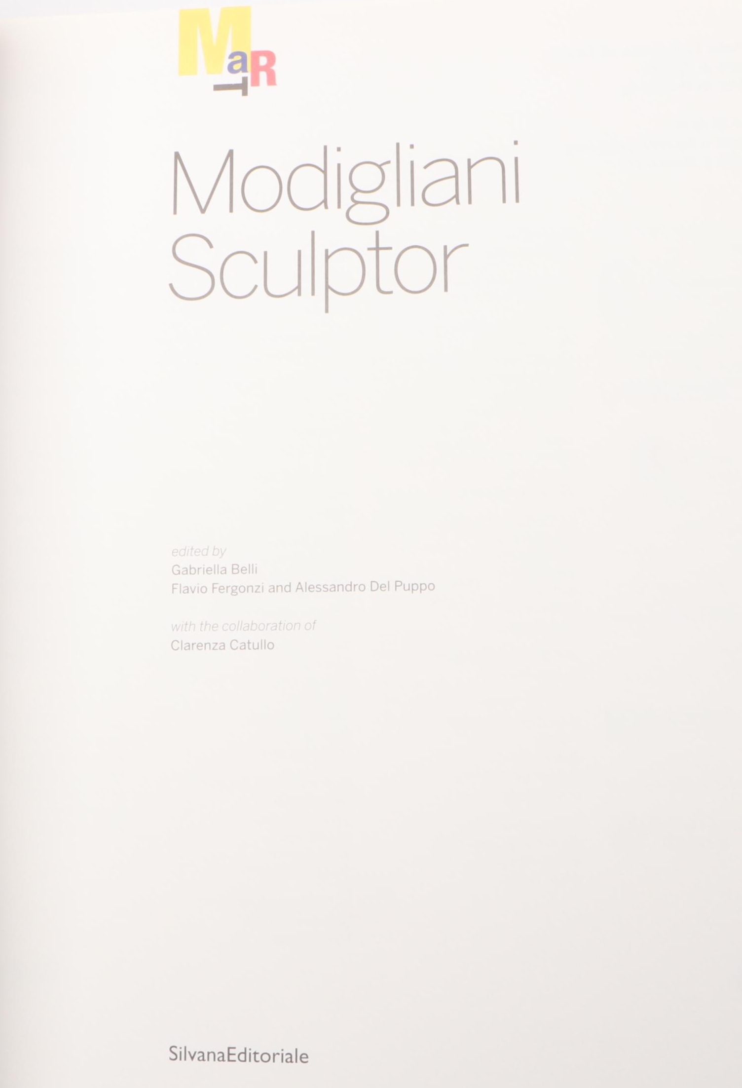 "Modigliani Sculptor" Edited by Gabriella Belli et al., 2010