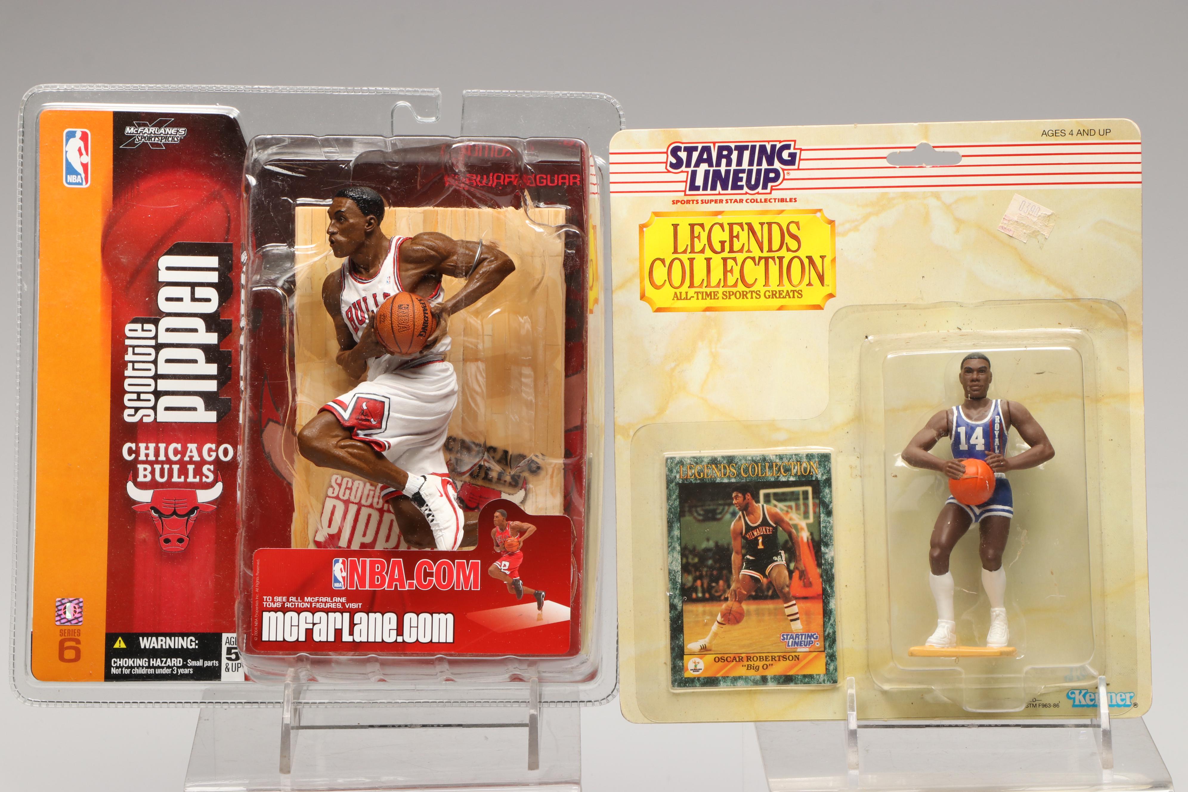 Kenner 1989 and 1996 Starting Lineup Figures with Other NBA Figures
