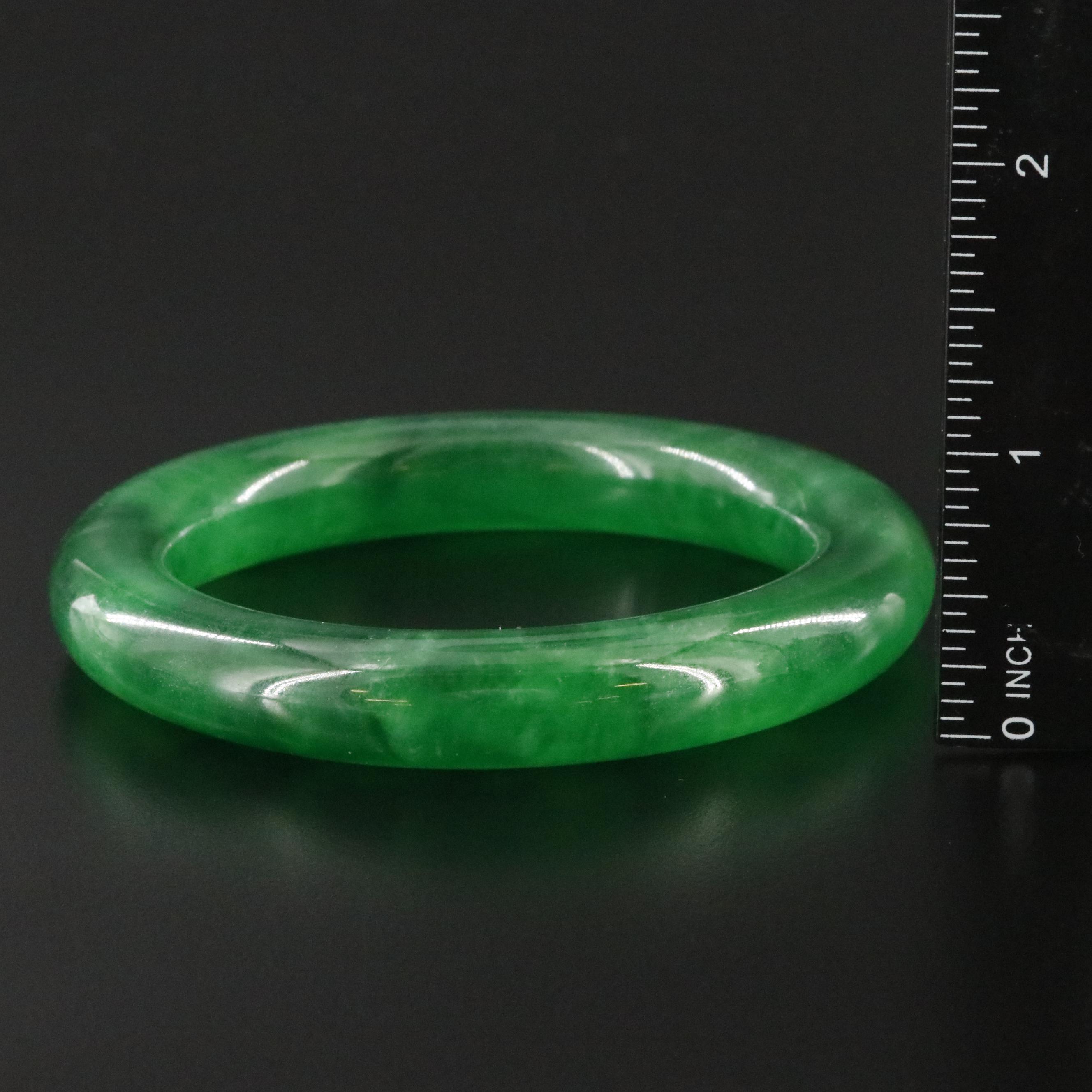 Jadeite Hololith Bangle Bracelet