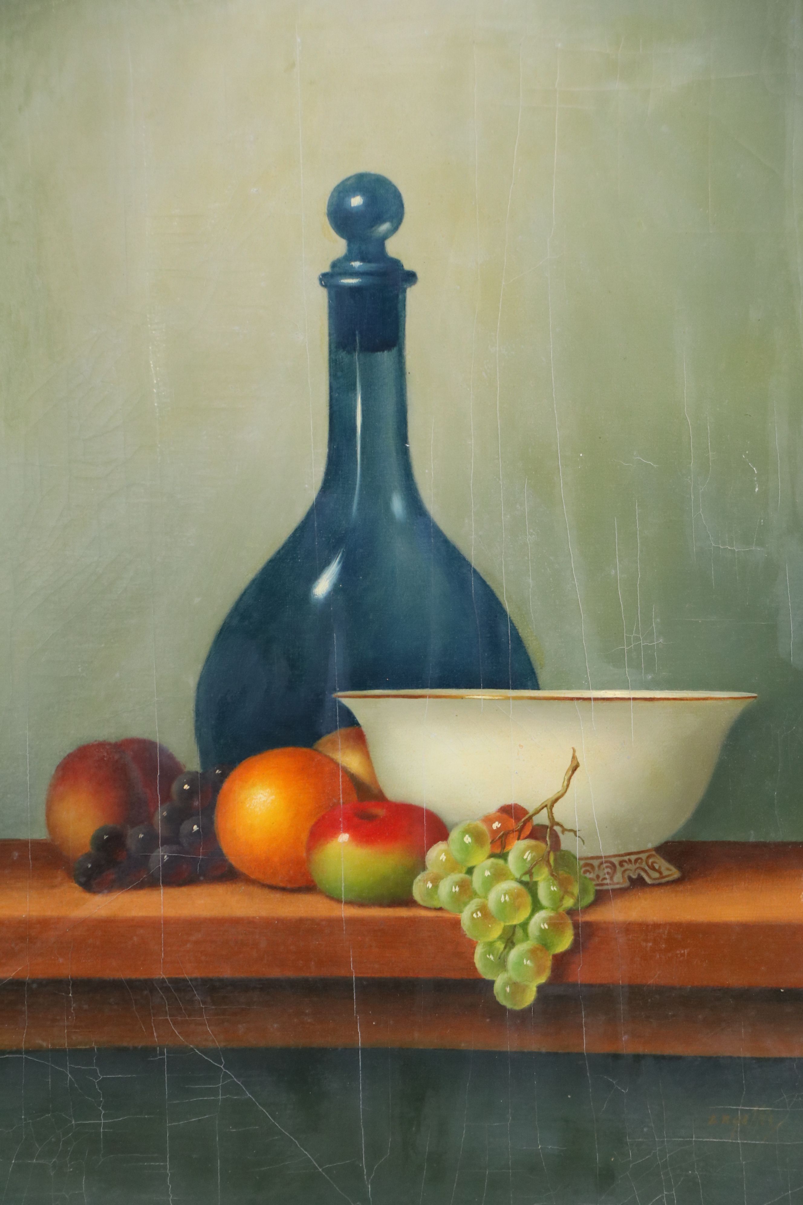 Oil Painting "Flemish Still Life," Late 19th-Early 20th Century