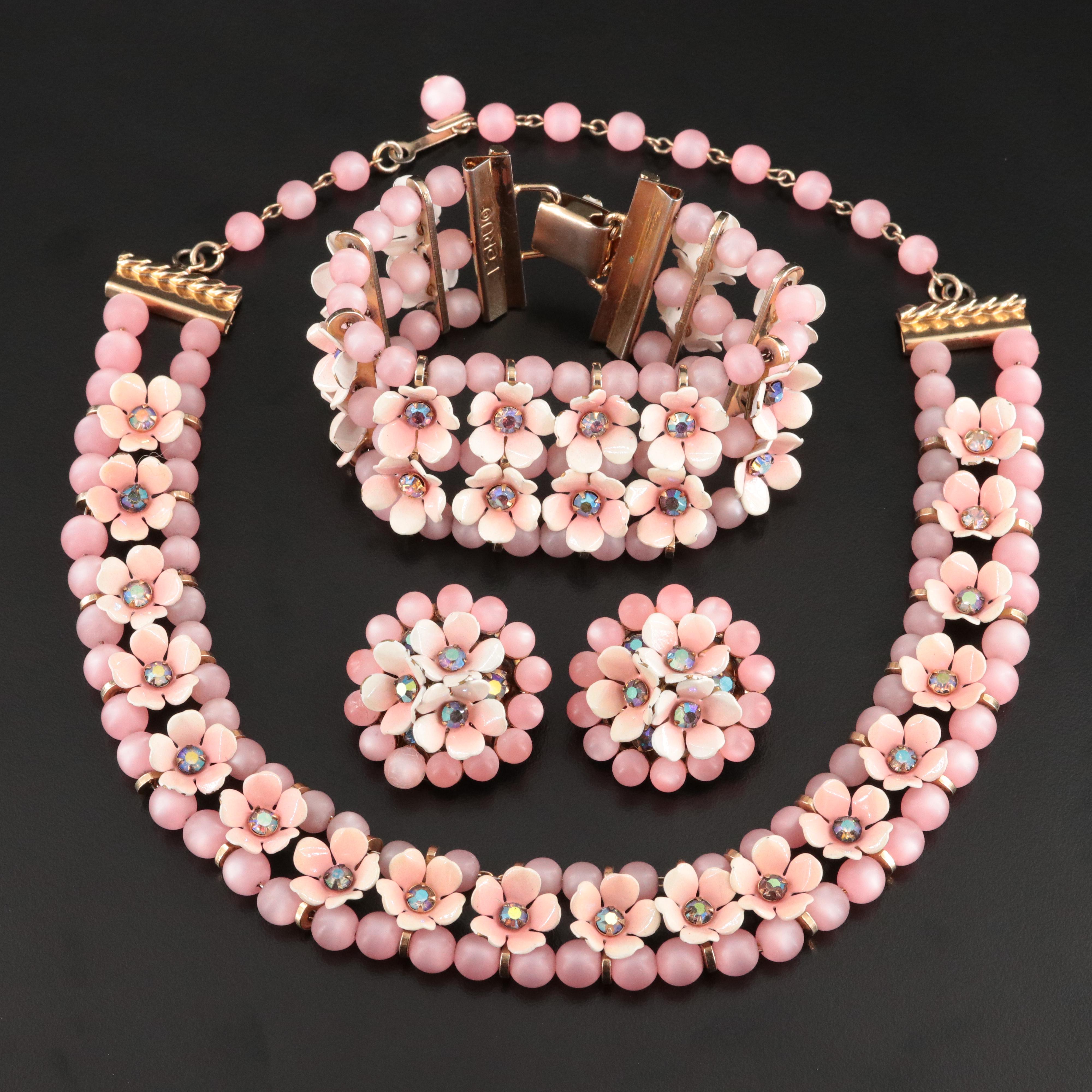 Vintage Lé Ru Rhinestone Demi-Parure