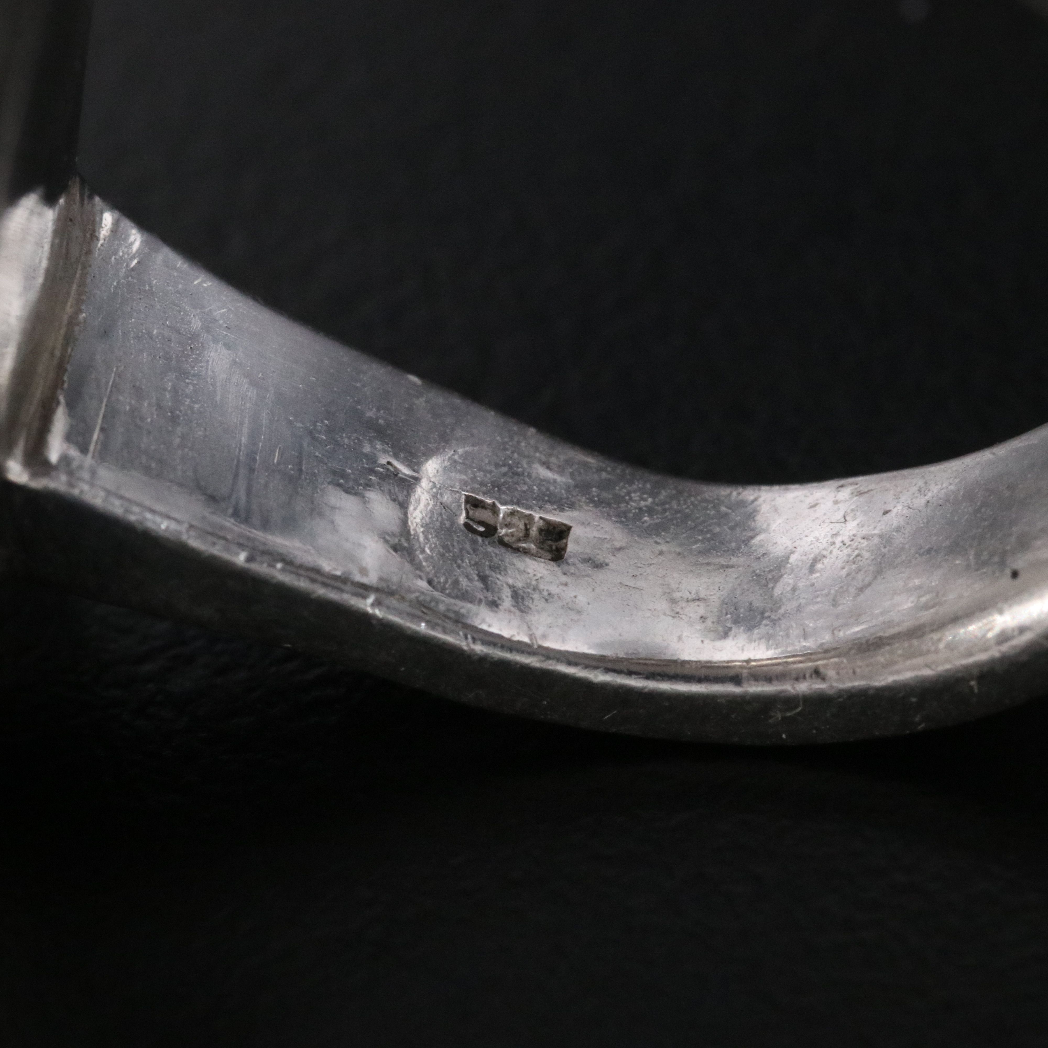 Sterling Bone and Wood Inlay Bar Ring