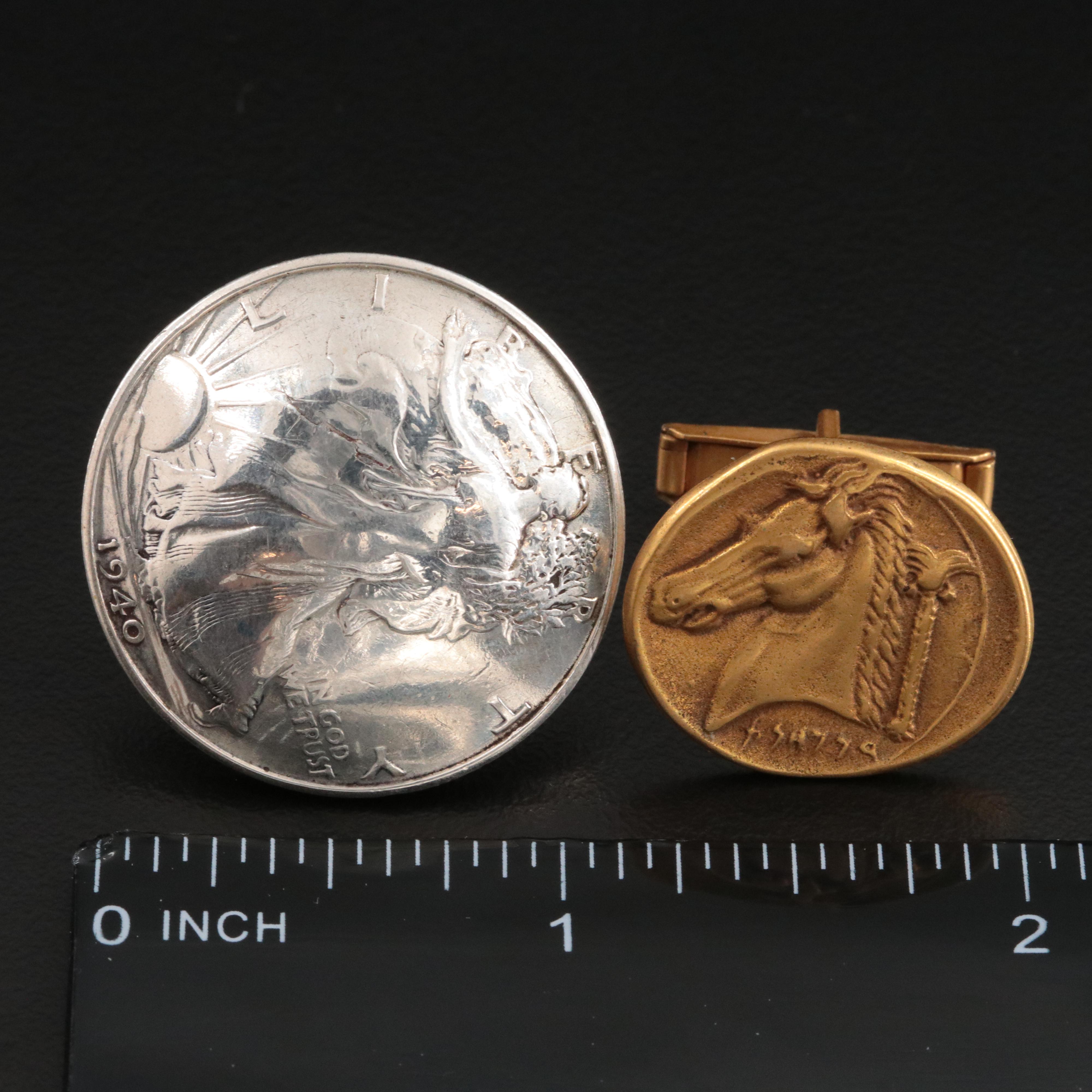 Vintage Cufflink Trio Featuring Sterling and Metropolitan Museum of Art