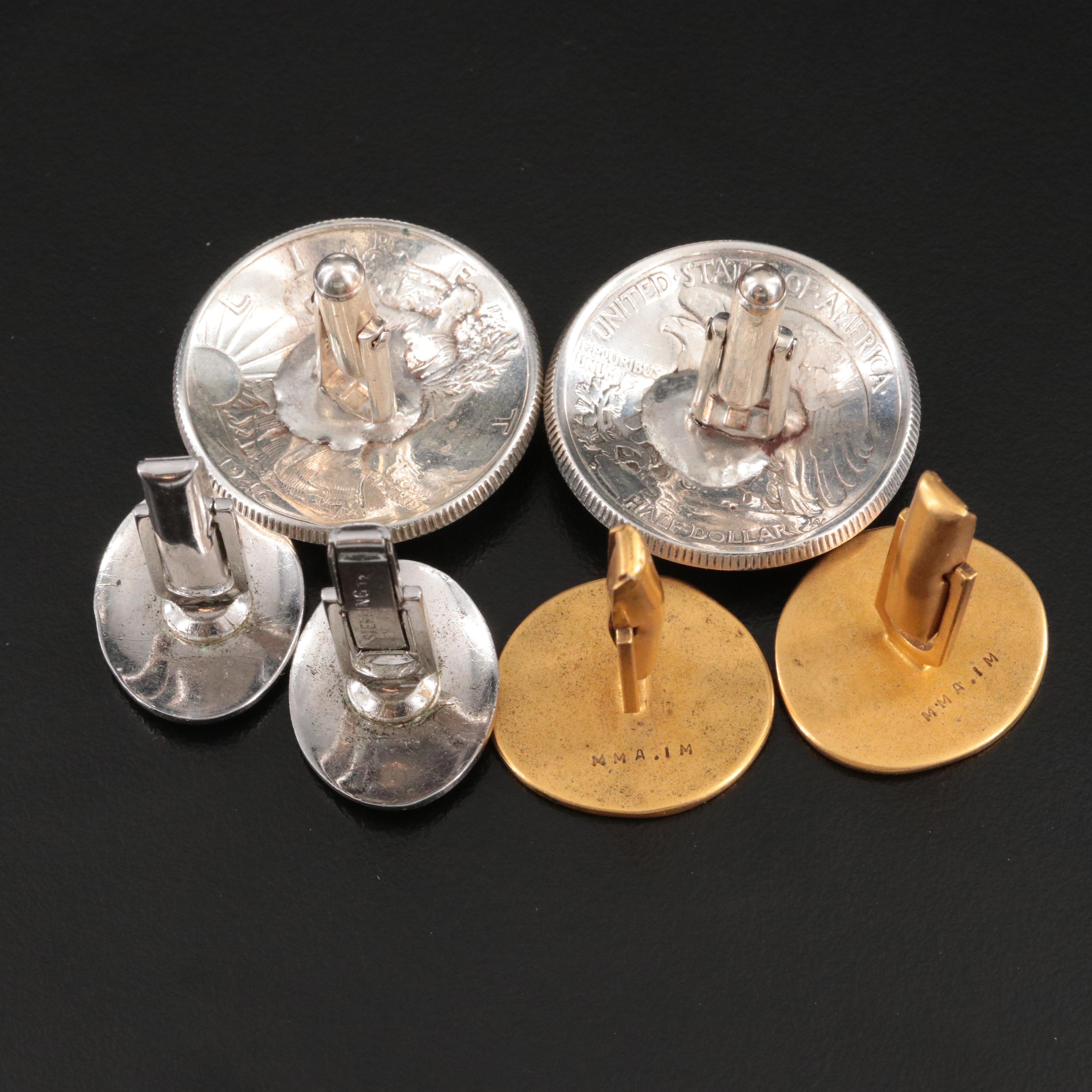 Vintage Cufflink Trio Featuring Sterling and Metropolitan Museum of Art