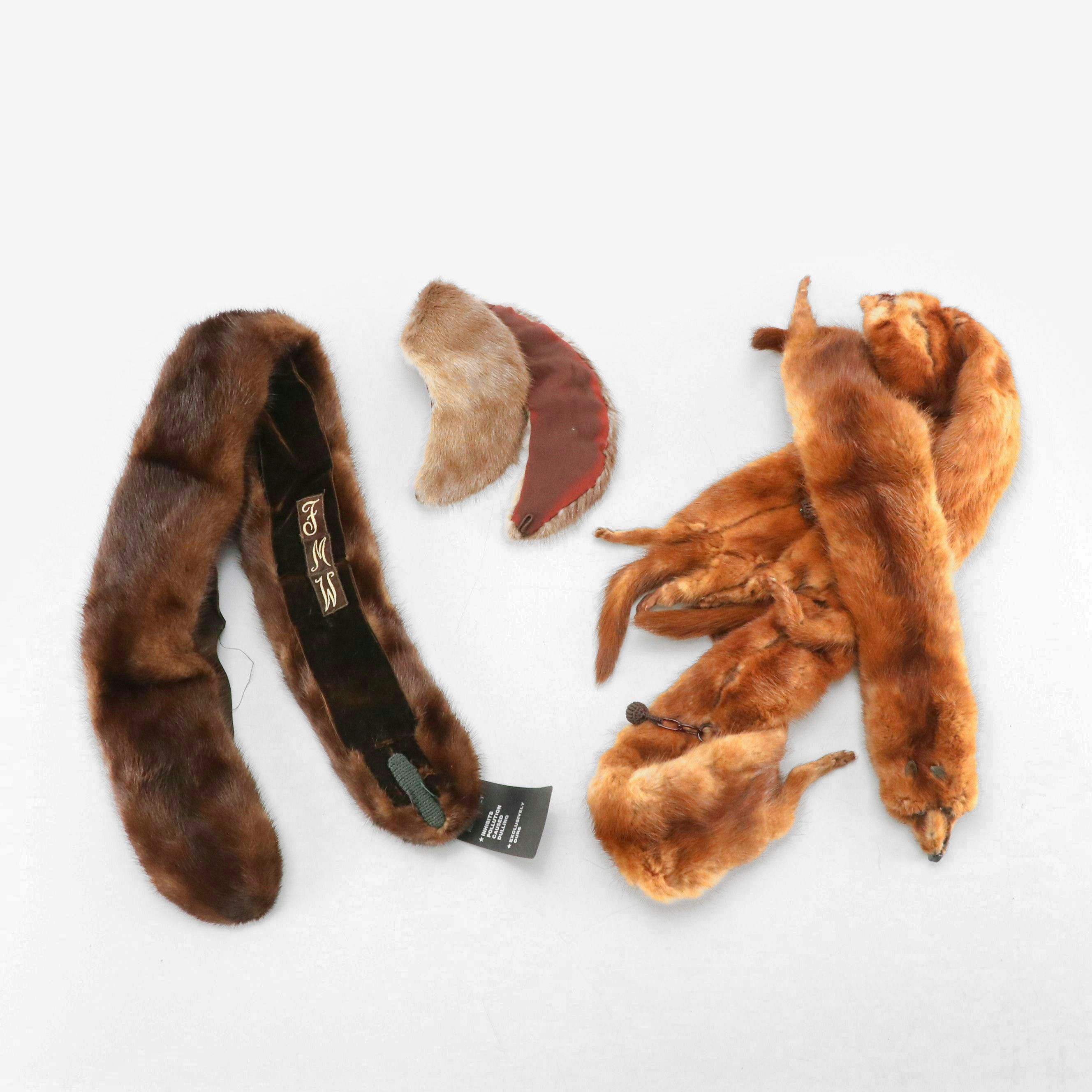 Pogue's Cincinnati & Royal Pastel Vintage Mink Collars, Full Pieced Mink Stole