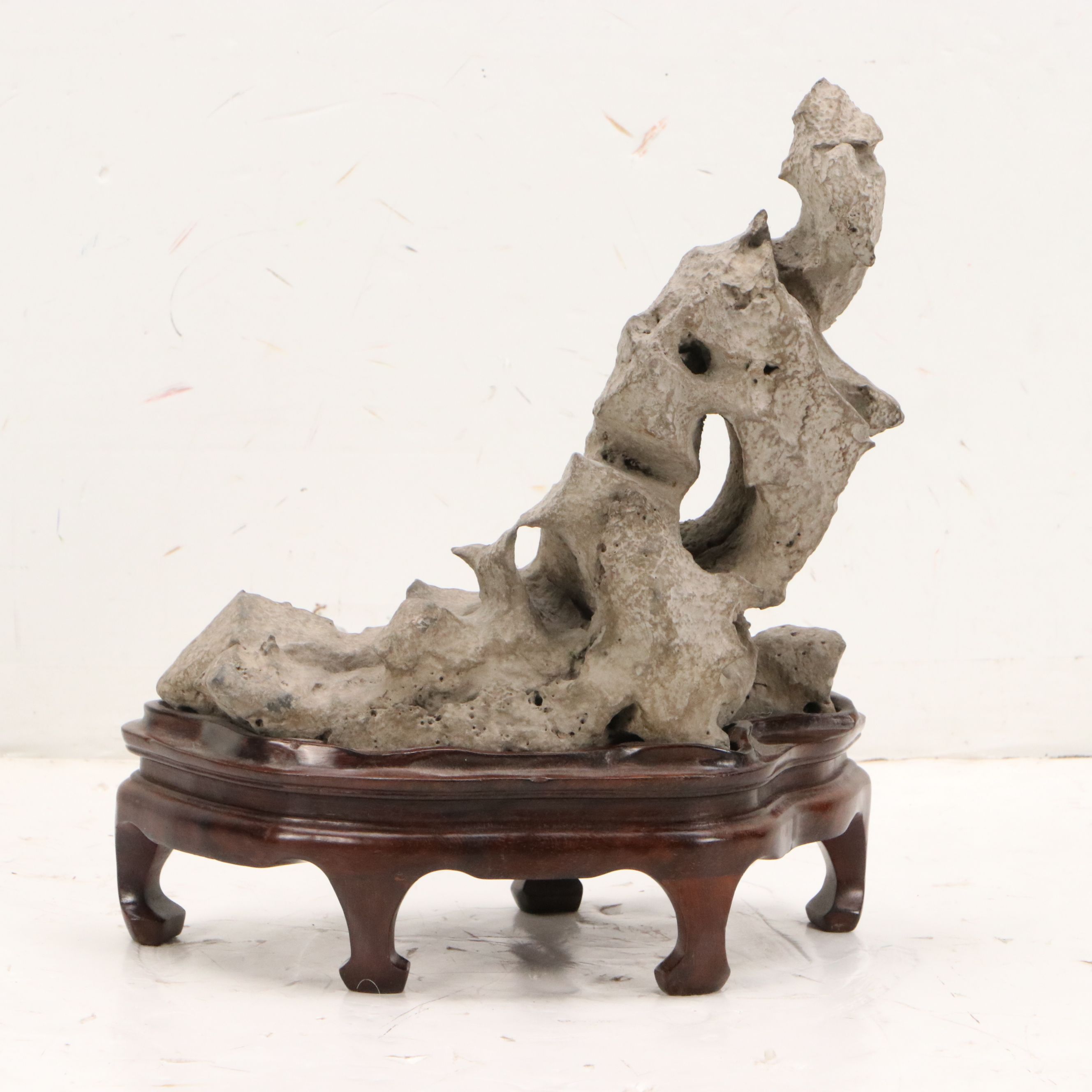 Chinese Scholar's Stone with Fitted Wood Pedestal