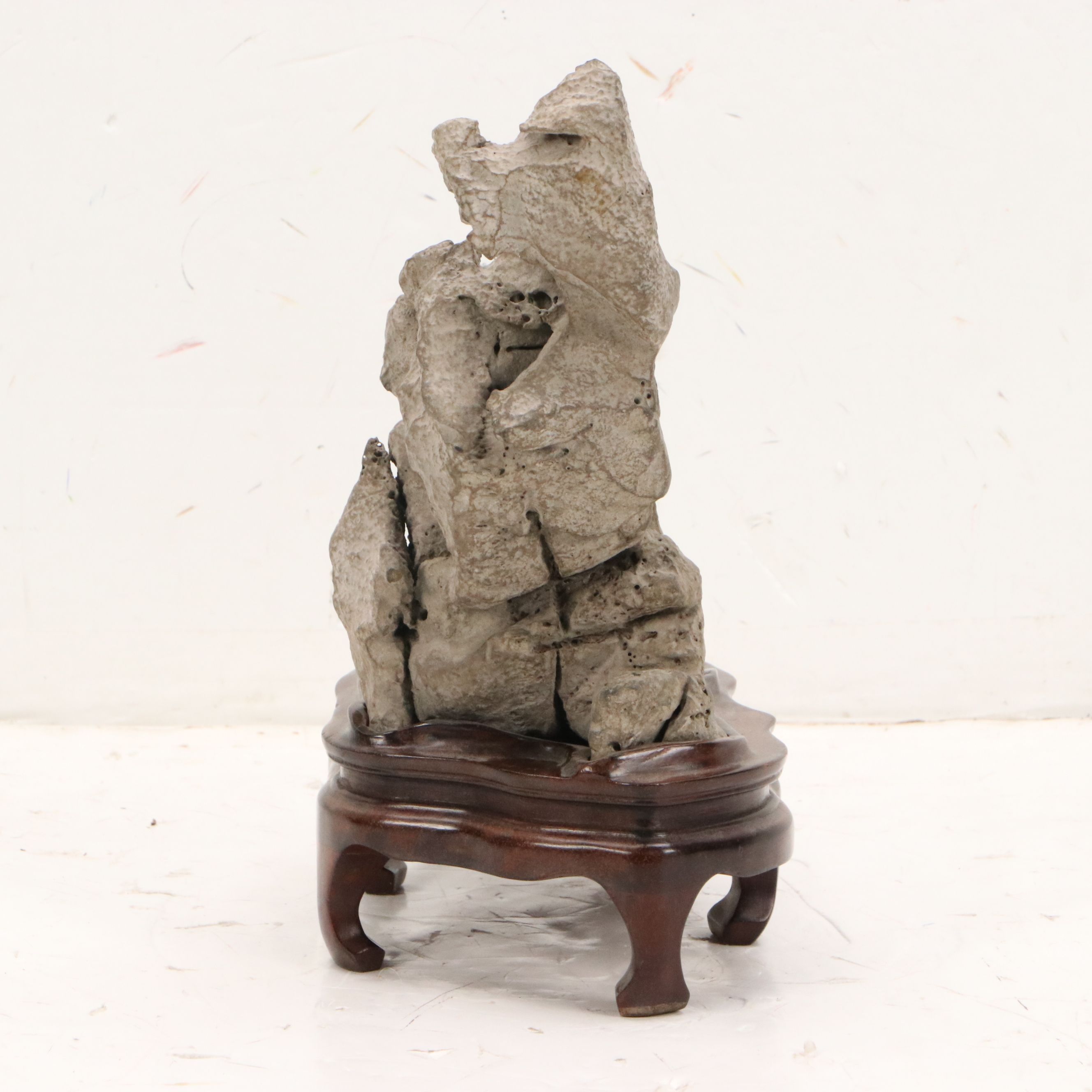 Chinese Scholar's Stone with Fitted Wood Pedestal