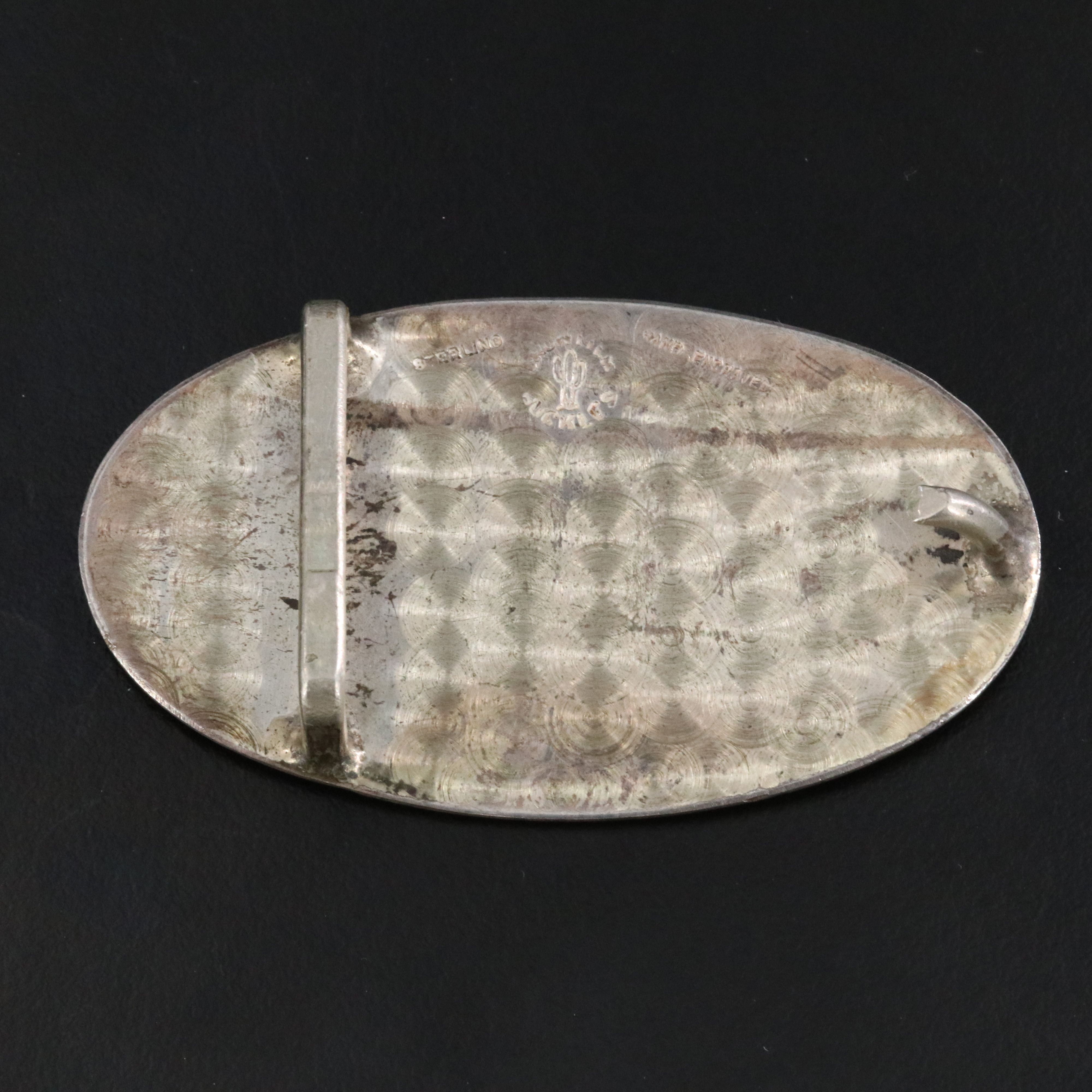 Frontier Hand-Engraved Southwestern Sterling Silver Belt Buckle