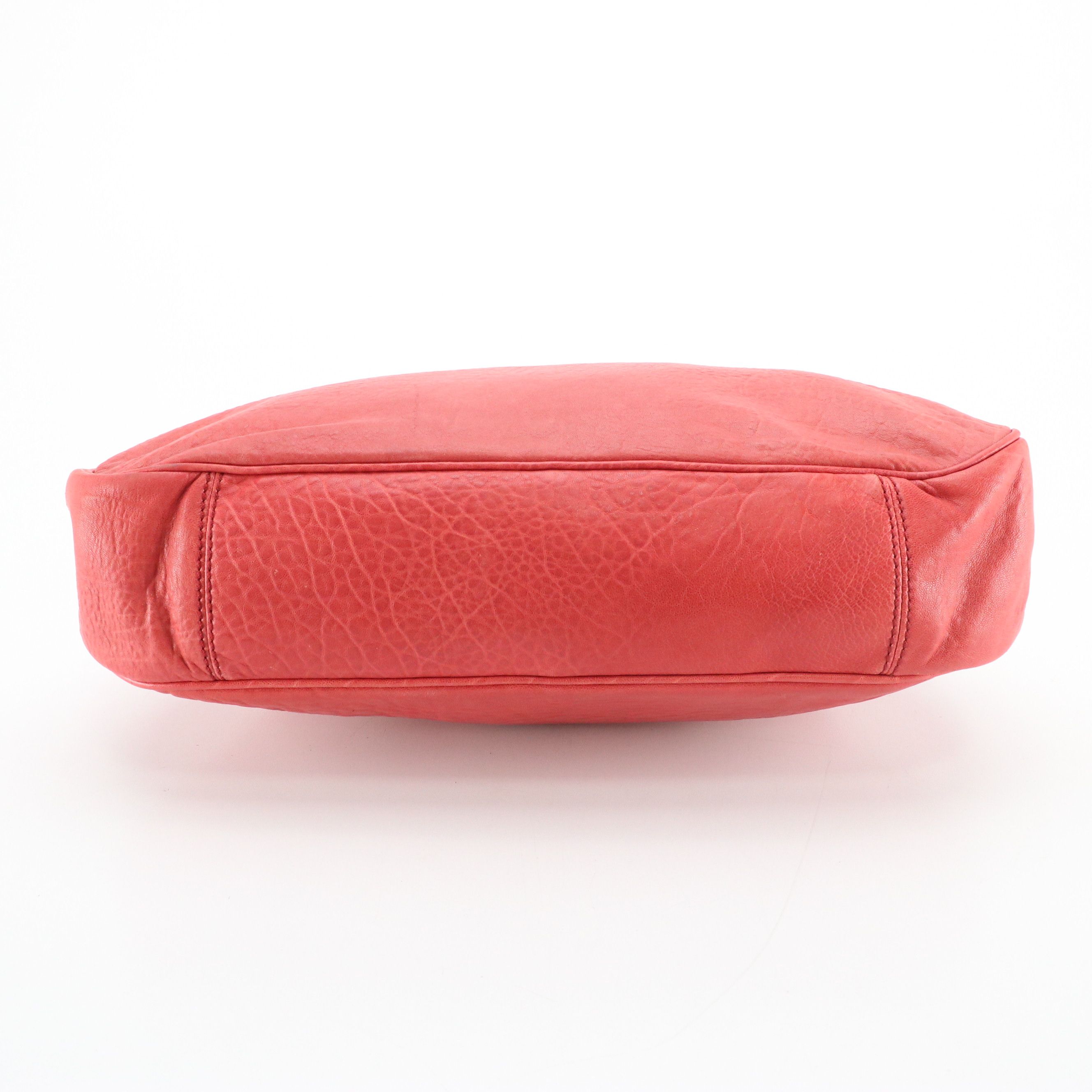 Celine Domed Zip-Around Shoulder Bag in Watermelon Pink Grained Leather