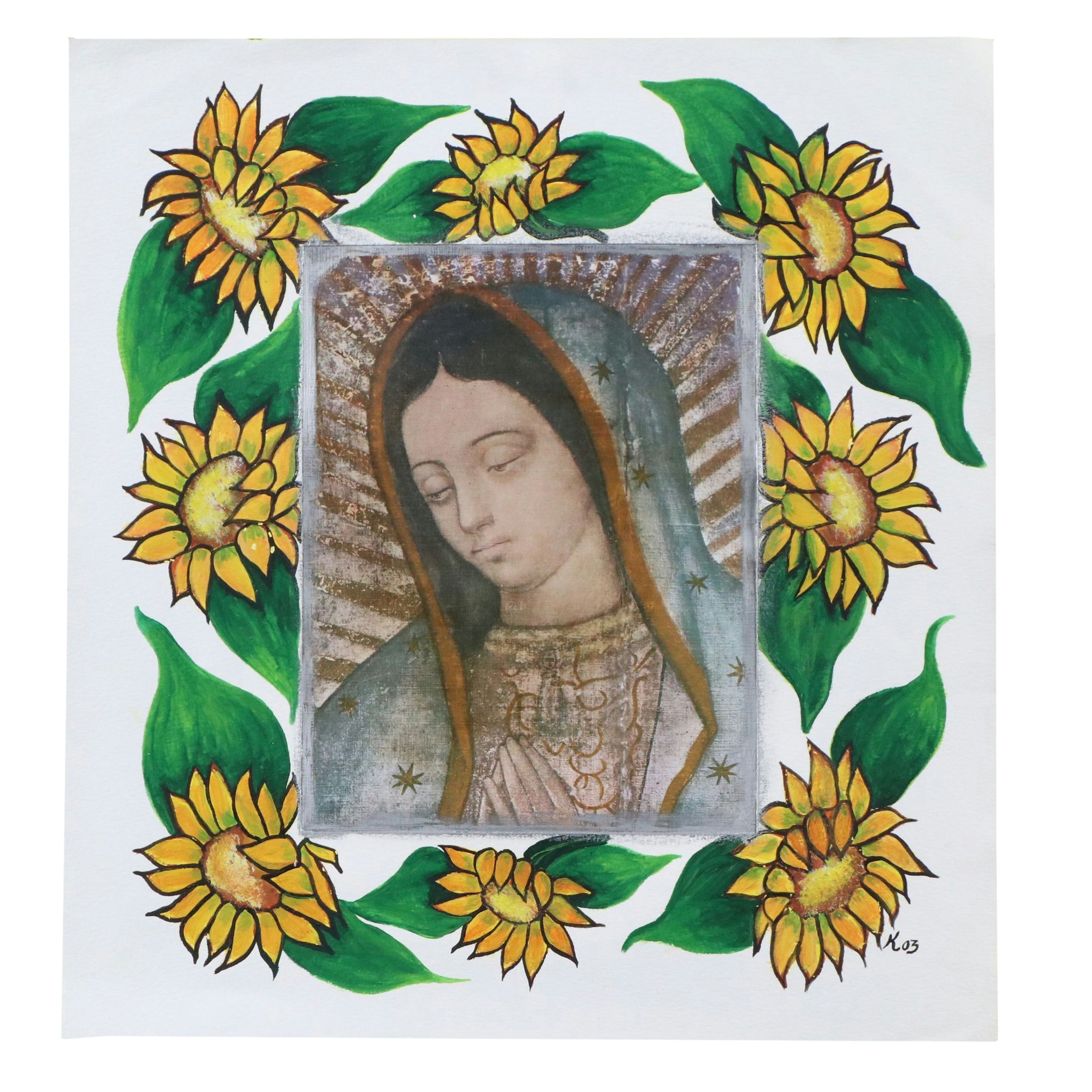 Mixed Media Composition with Our Lady of Guadalupe, 2003