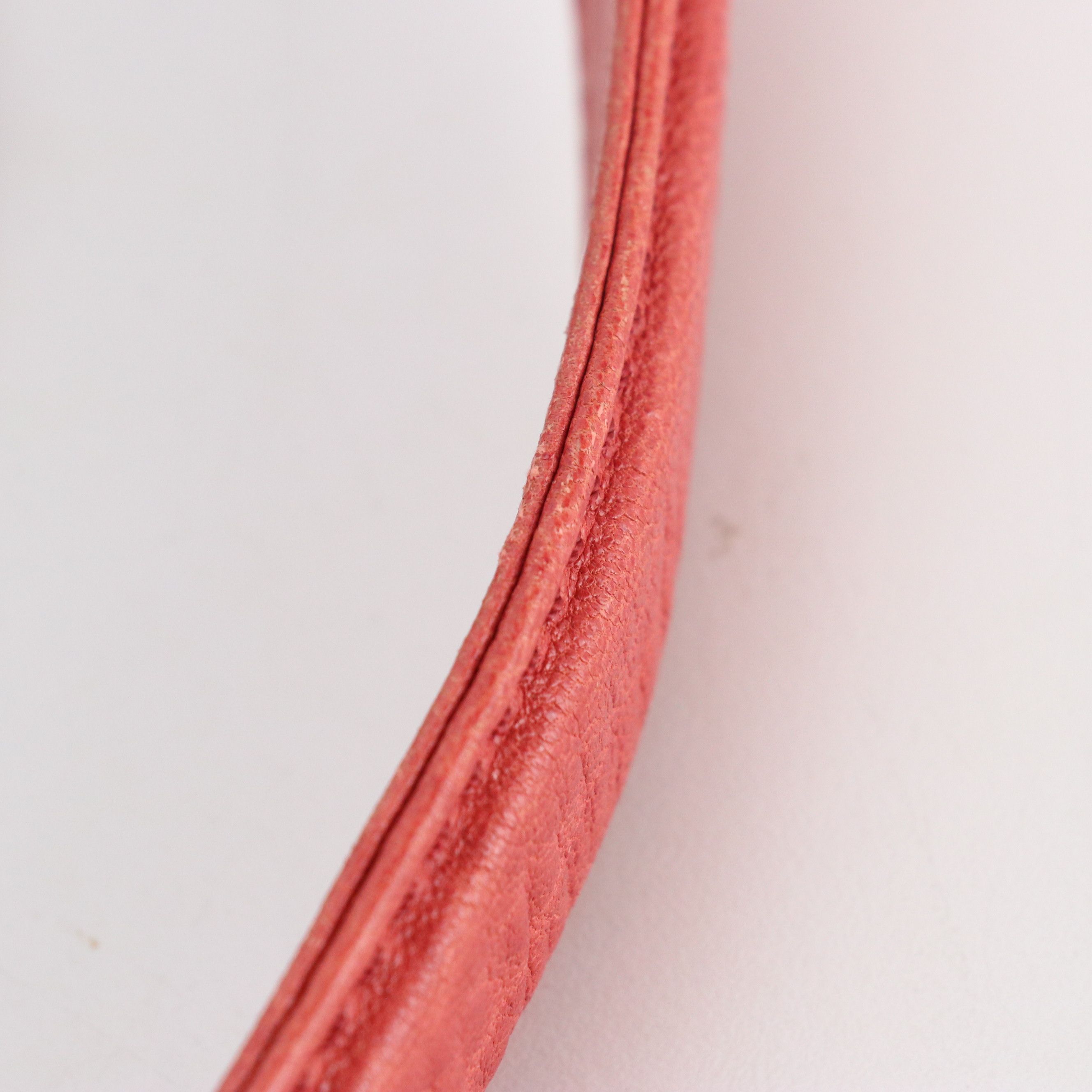 Celine Domed Zip-Around Shoulder Bag in Watermelon Pink Grained Leather