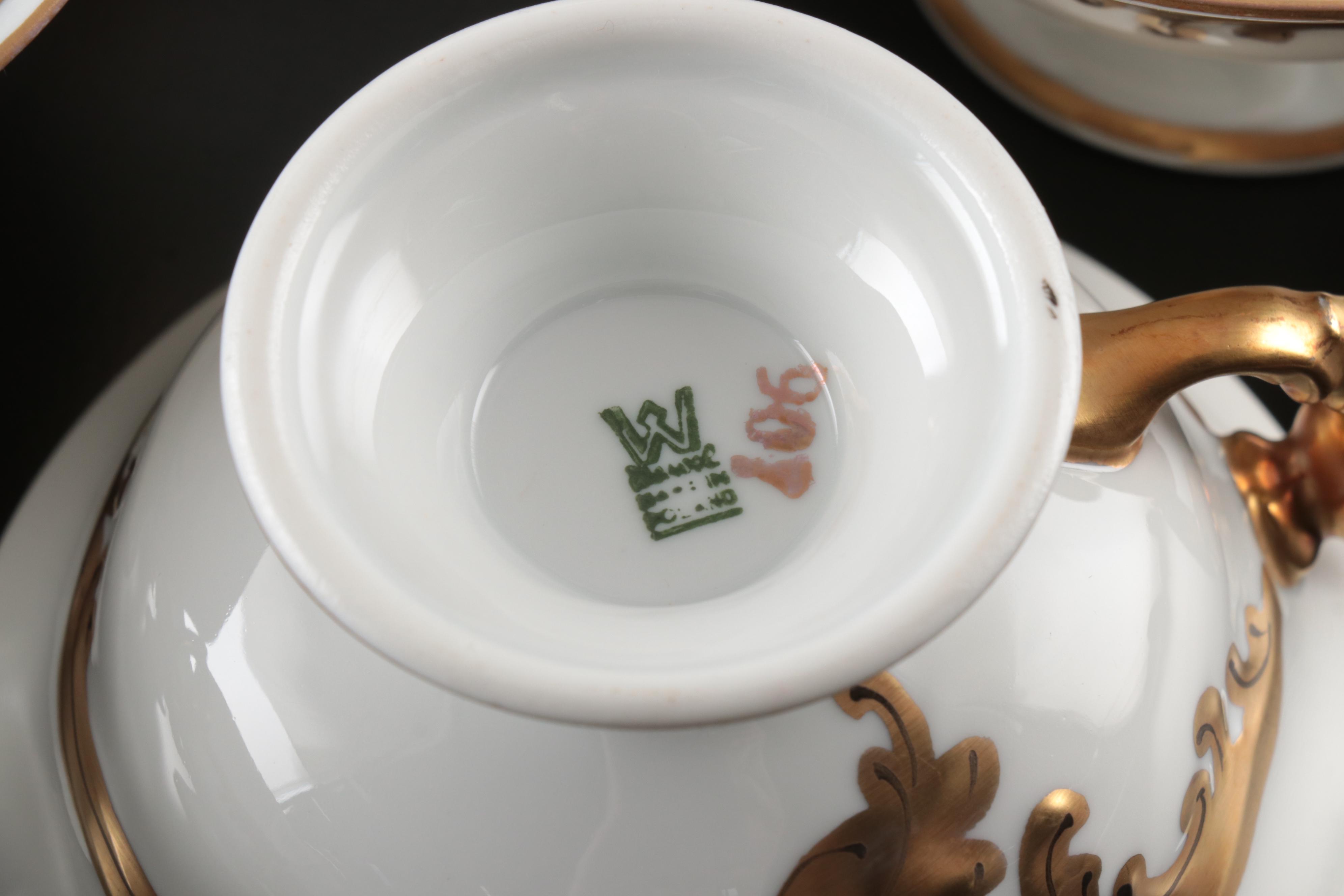 Wawel Polish Gilt Porcelain Dinnerware and Serving Pieces
