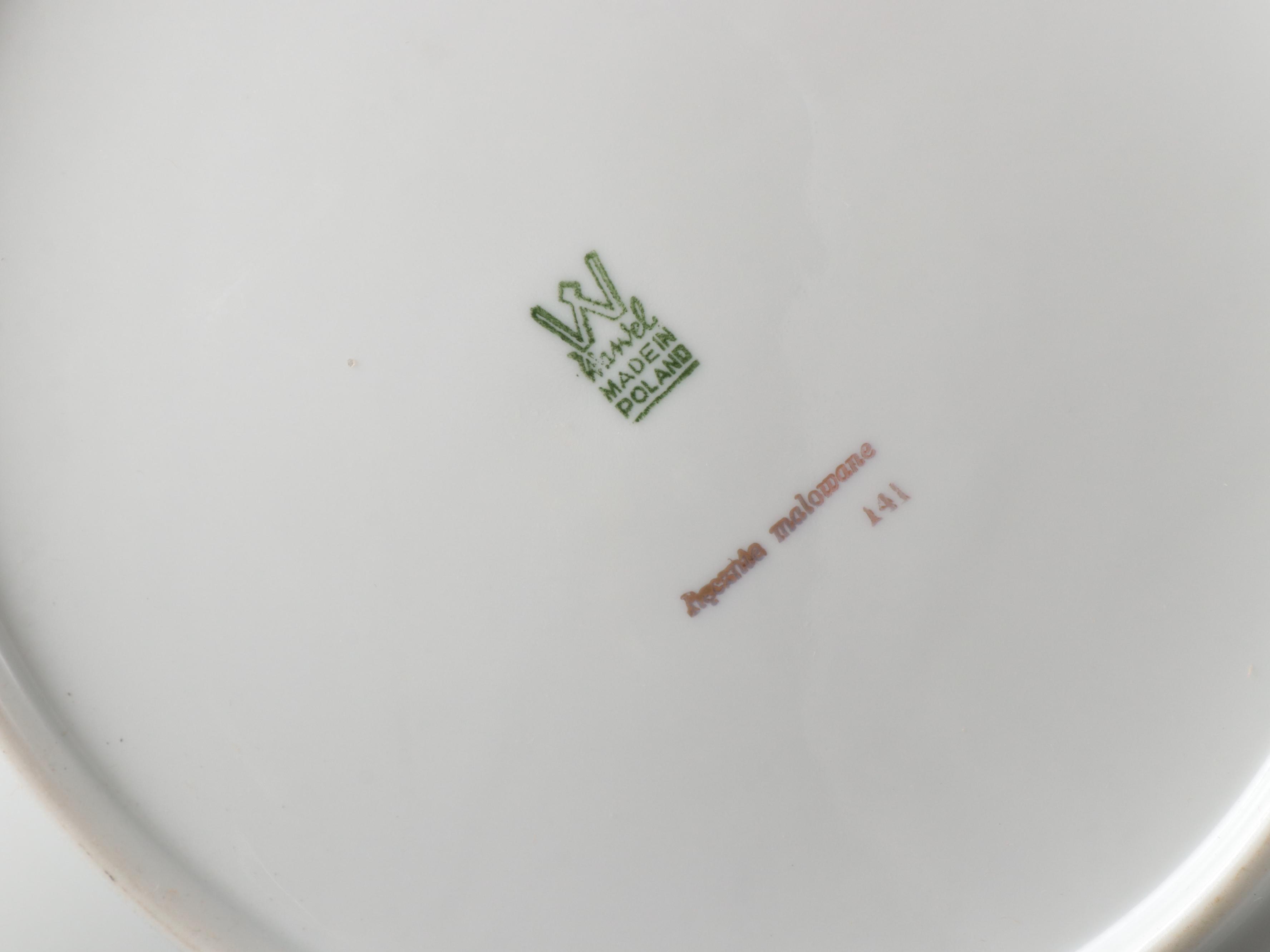 Wawel Polish Gilt Porcelain Dinnerware and Serving Pieces