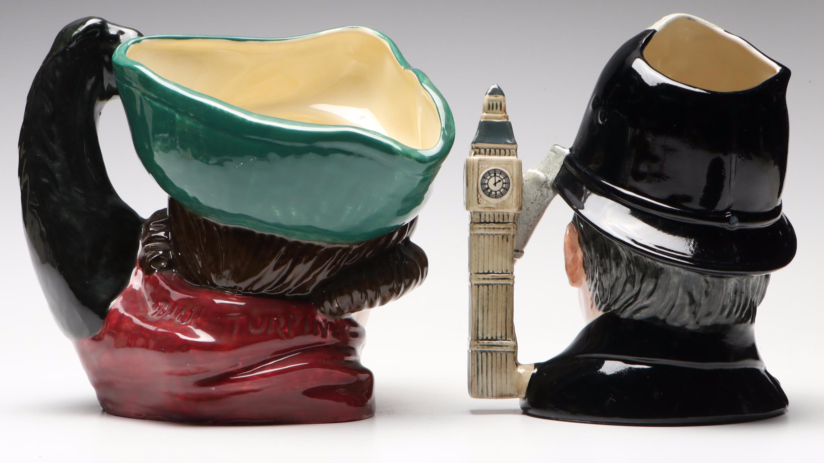 Royal Doulton "Dick Turpin" and "The London Bobby" Character Jugs