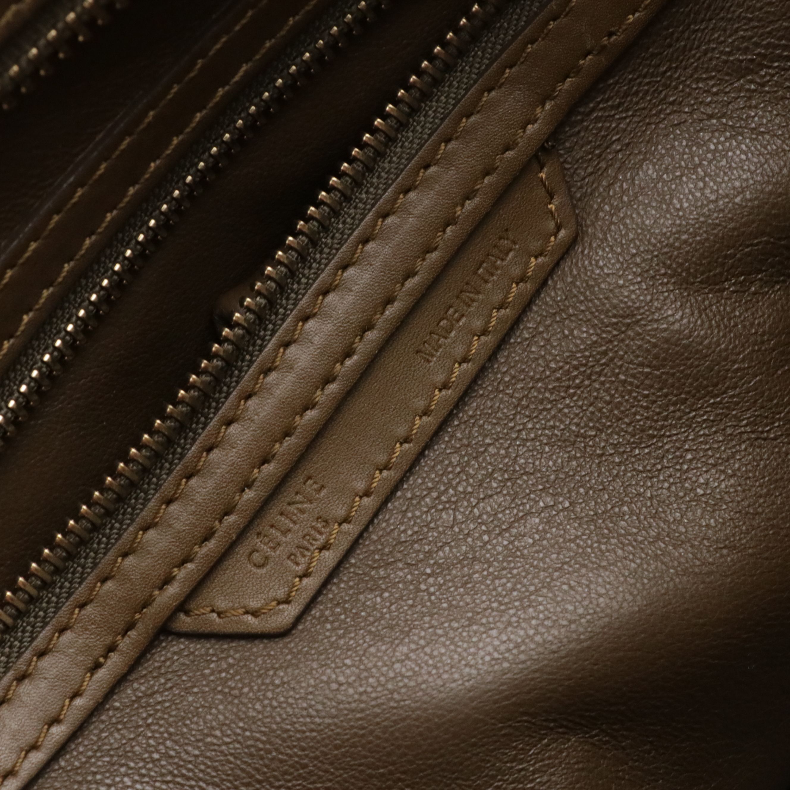 Céline Mini Luggage Tote in Beige Canvas and Two-Tone Calfskin Leather