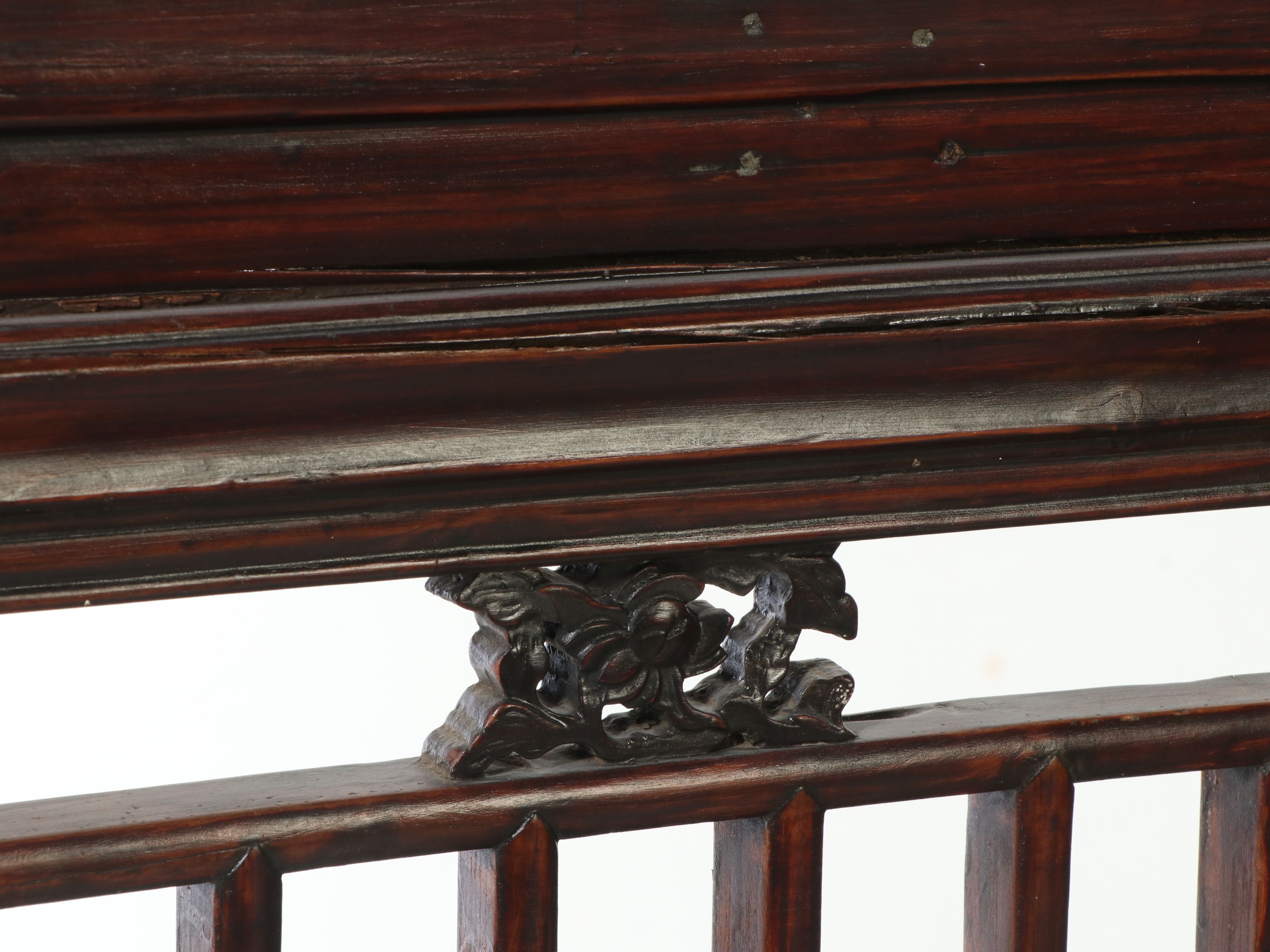 Chinese Carved Wood Three-Panel Screen