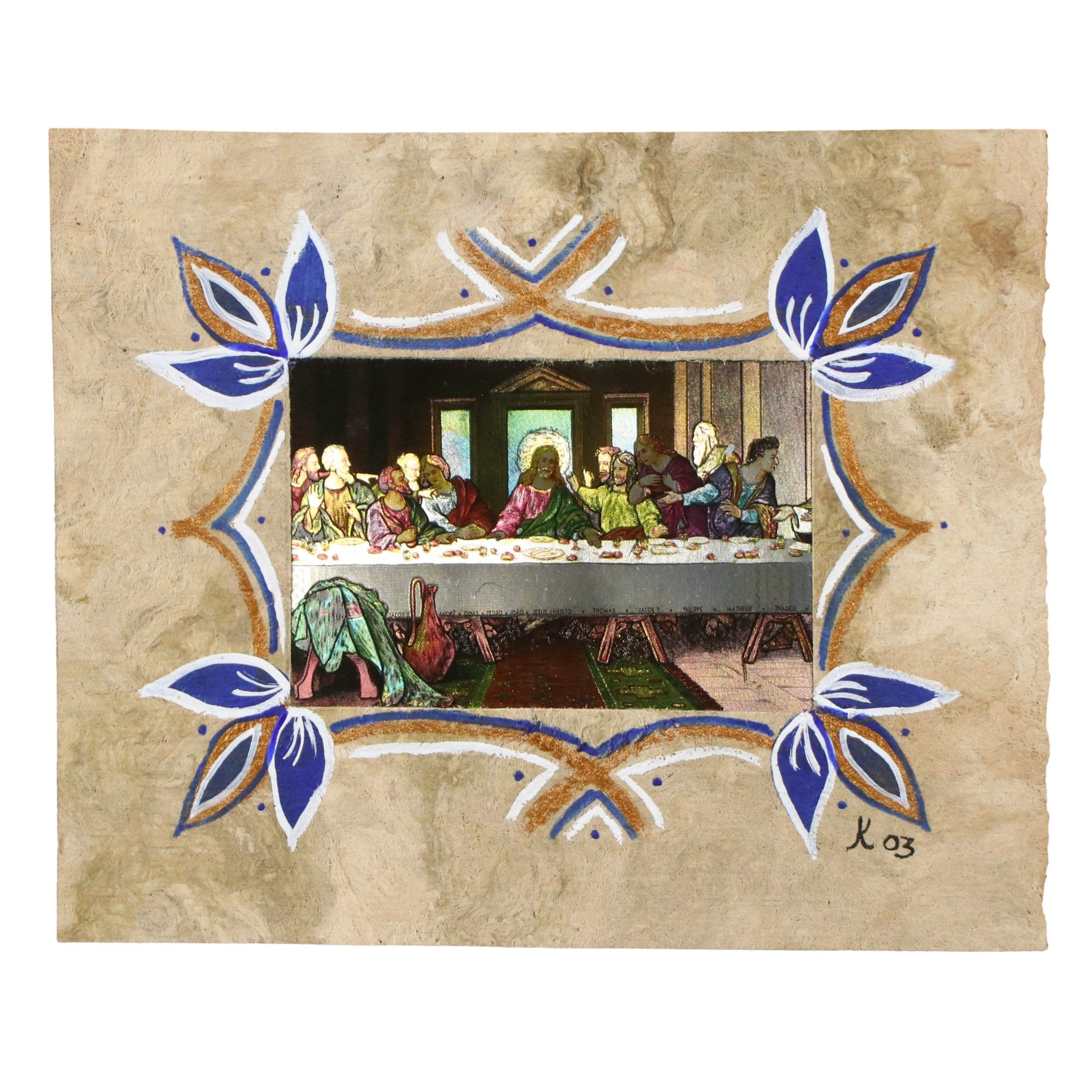 Mixed Media Composition with Last Supper Scene, 2003