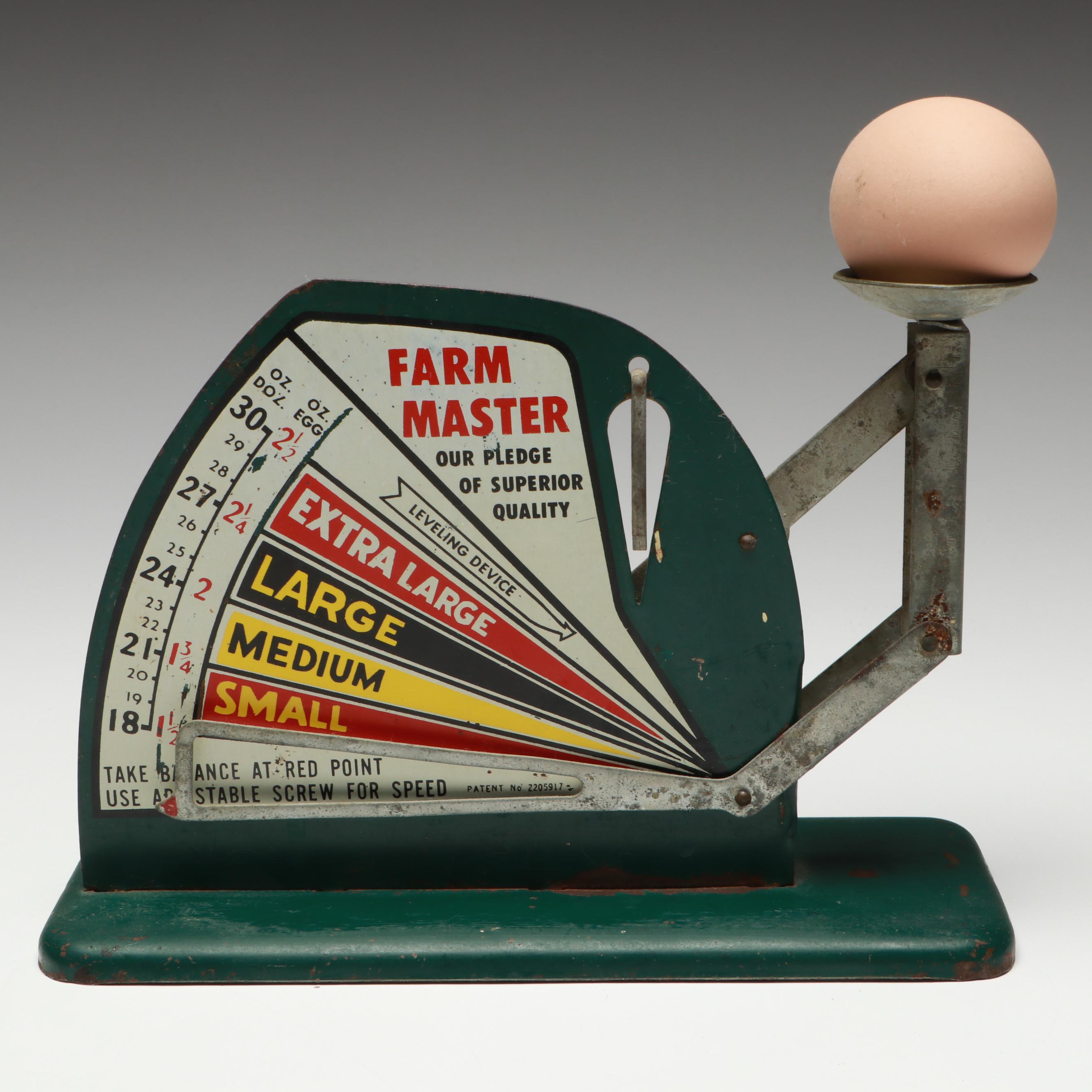 Farm Master Egg Scale with Faux Egg, Early to Mid-20th Century