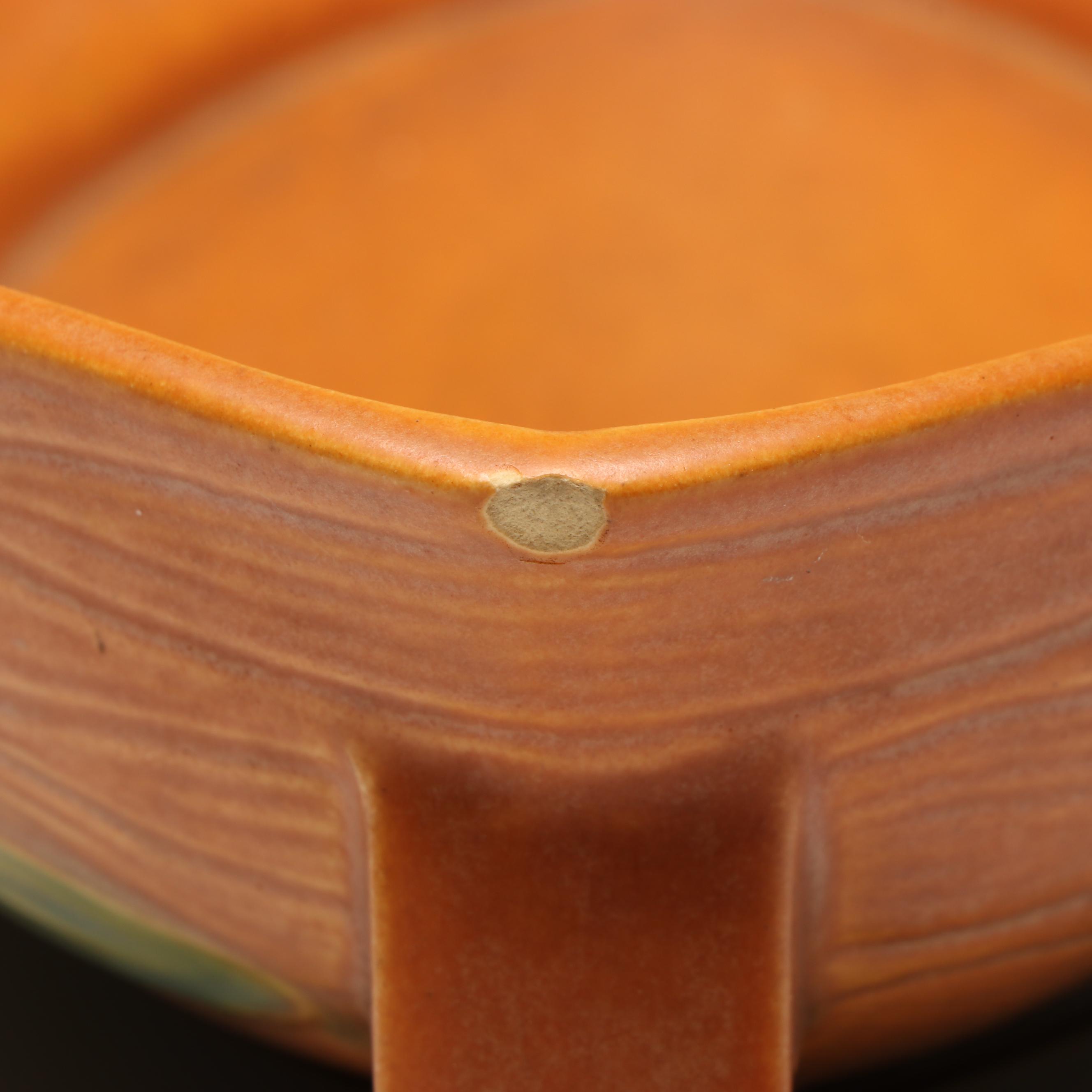 Roseville Pottery "Clematis Autumn Brown" and "Bushberry" Pots and Bowl