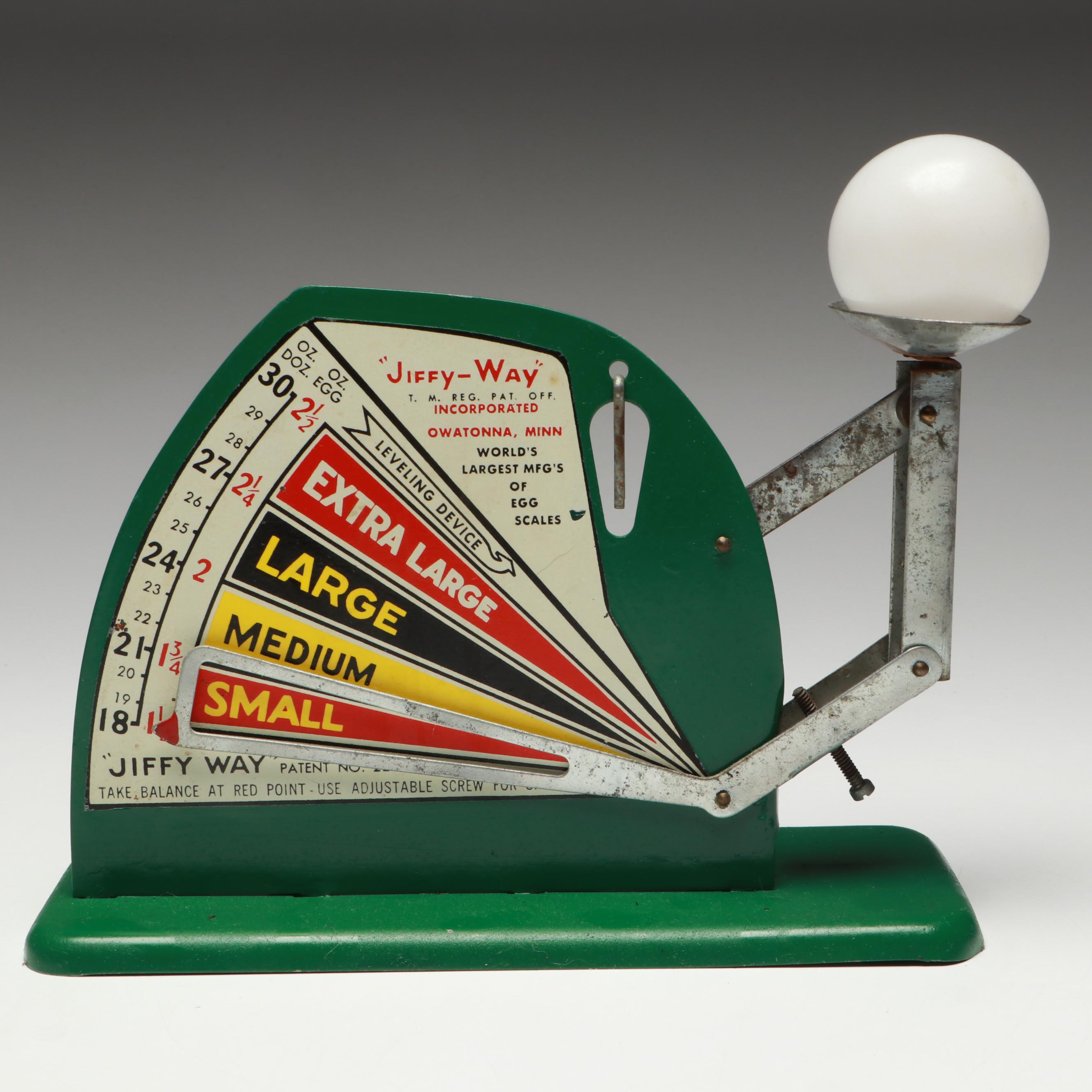 Vintage "Jiffy-Way" Metal Egg Scale, Mid-20th Century
