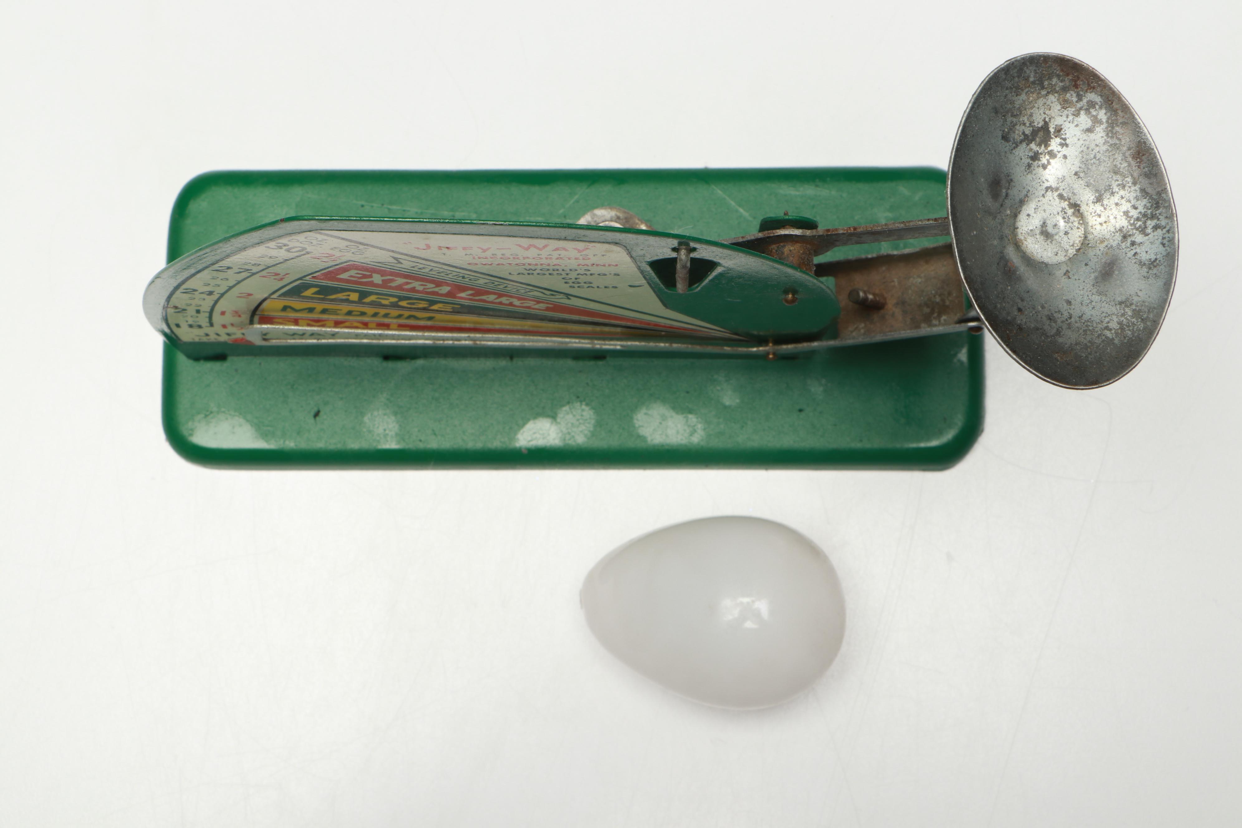 Vintage "Jiffy-Way" Metal Egg Scale, Mid-20th Century