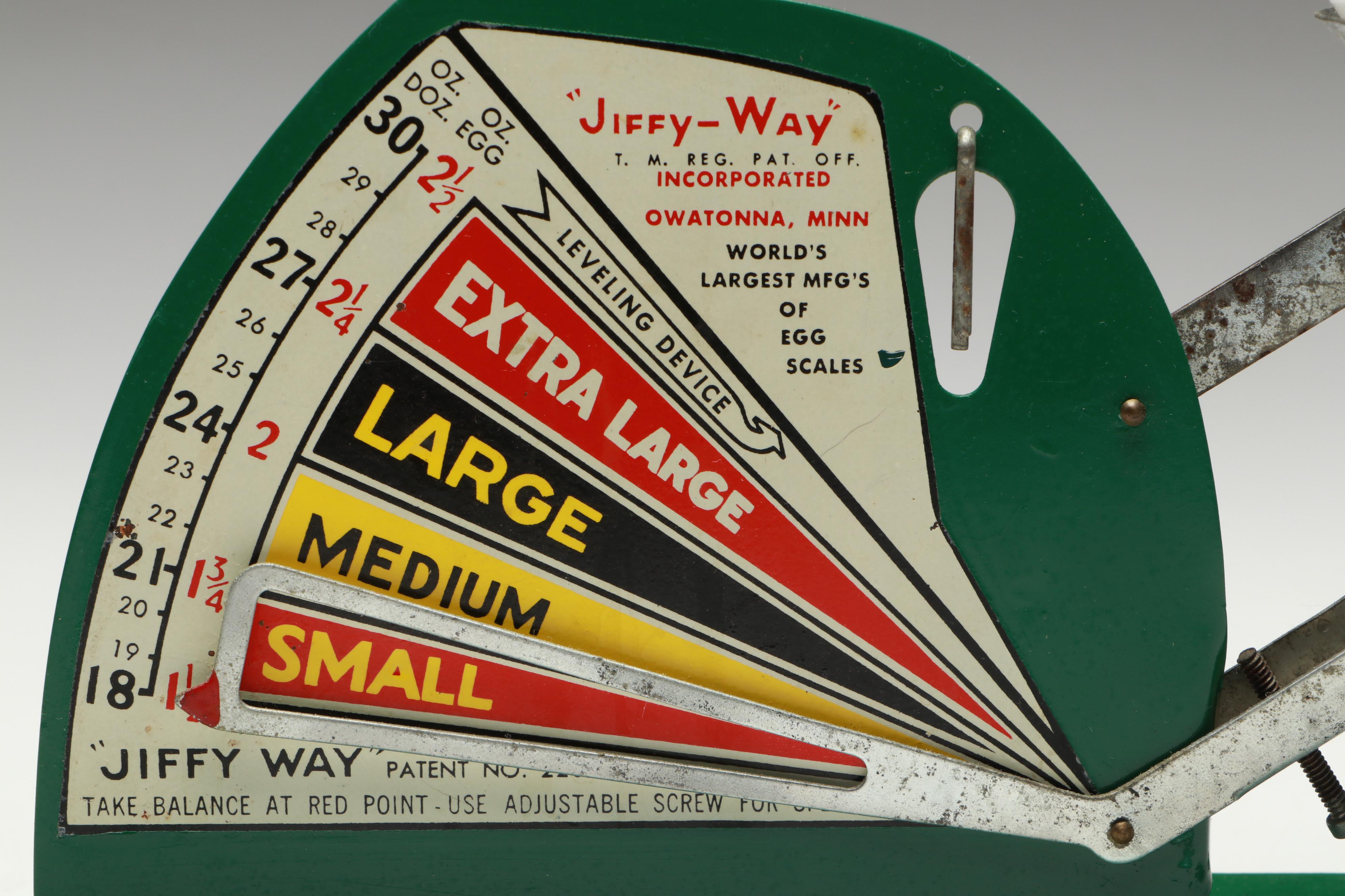 Vintage "Jiffy-Way" Metal Egg Scale, Mid-20th Century