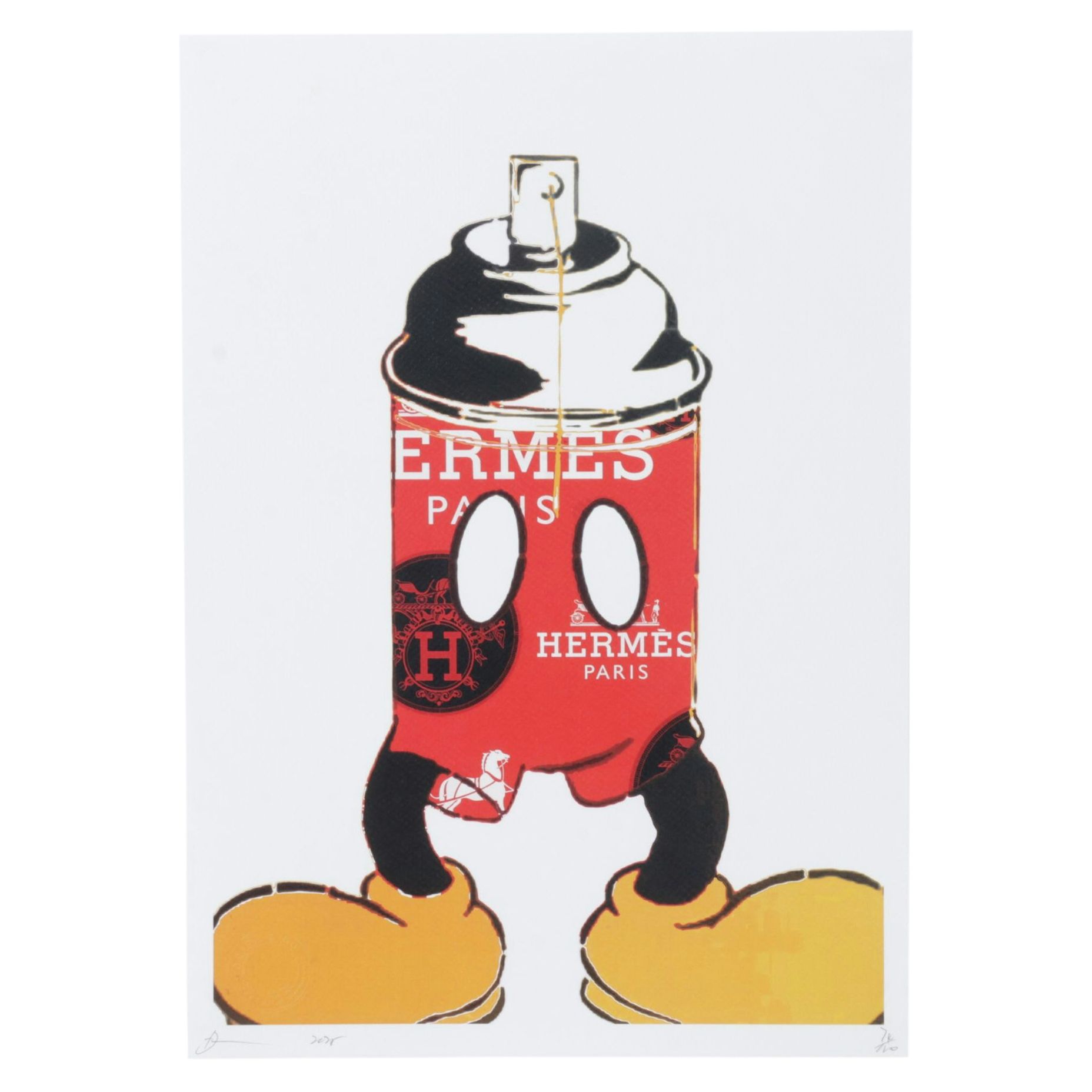 Death NYC Pop Art Digital Graphic Print Homage to Hermès x Mickey Mouse, 2025