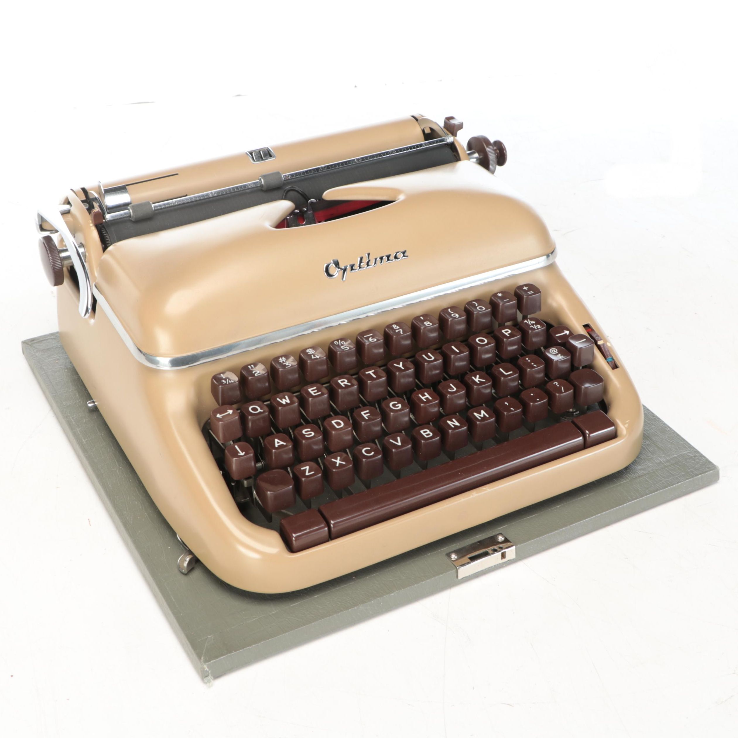 Optima Elite 3 Typewriter with Case, Mid-20th Century