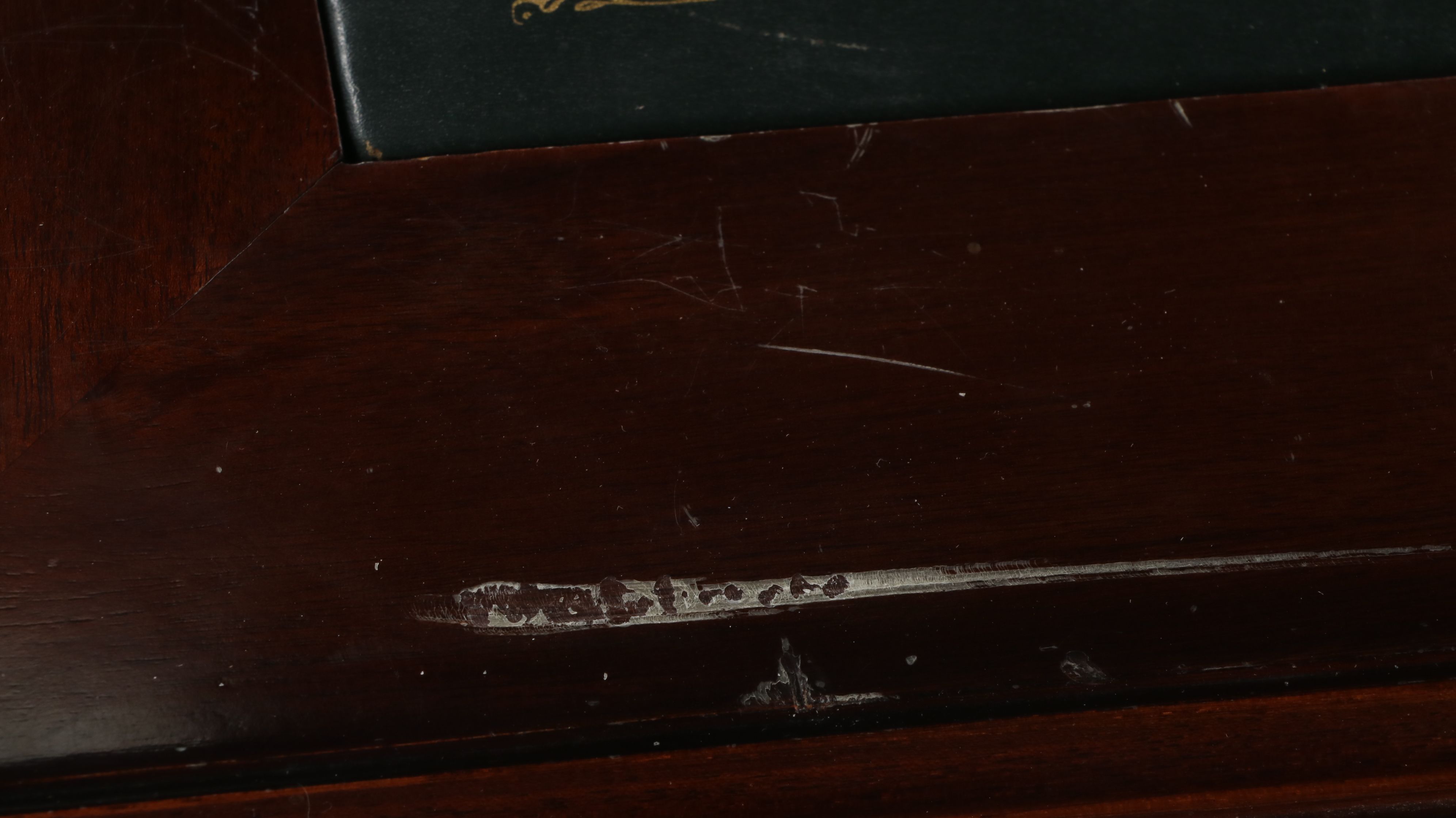 Chippendale Style Leather Top Mahogany Partner's Desk