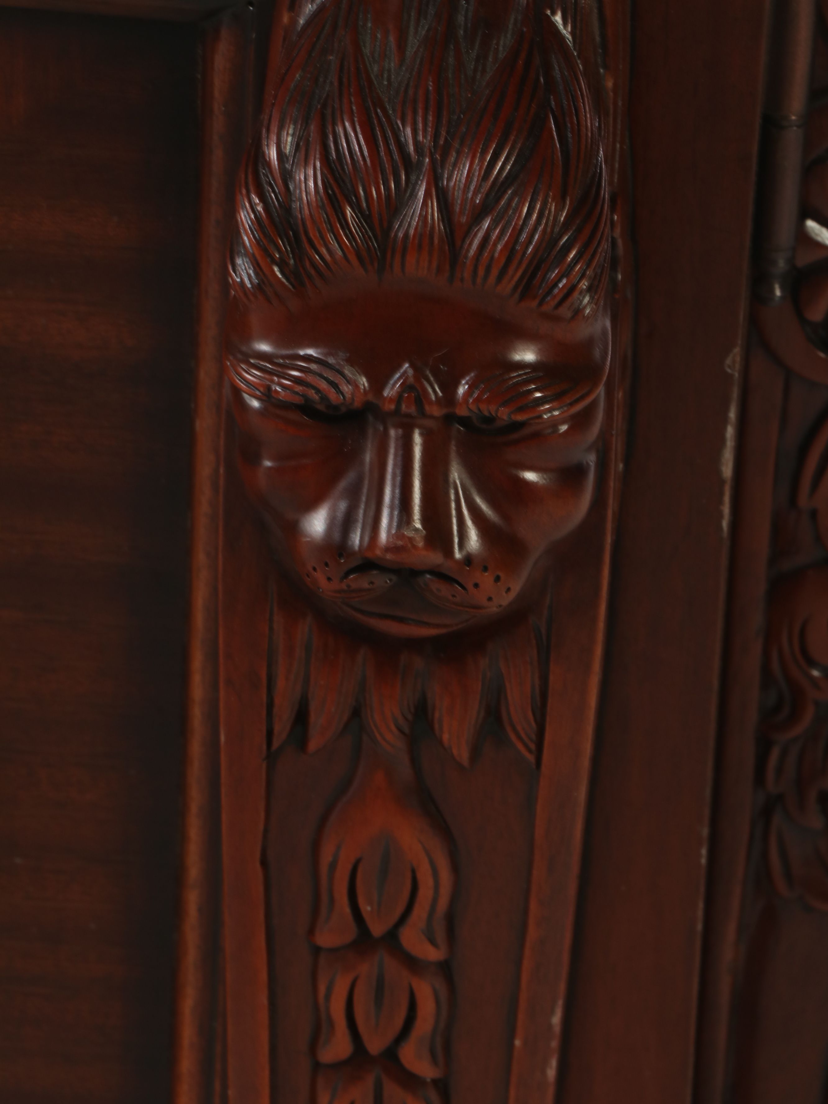 Chippendale Style Leather Top Mahogany Partner's Desk