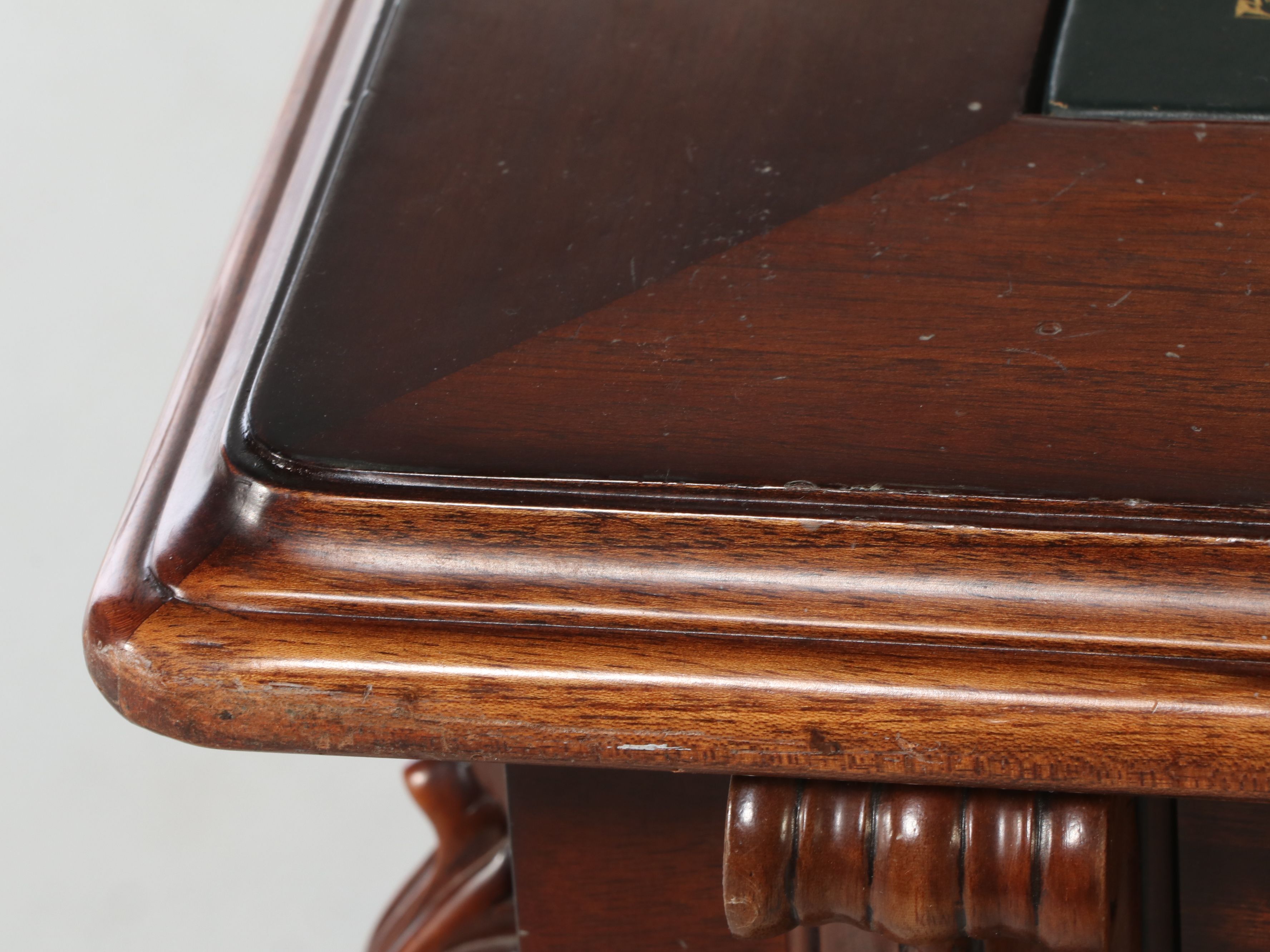 Chippendale Style Leather Top Mahogany Partner's Desk