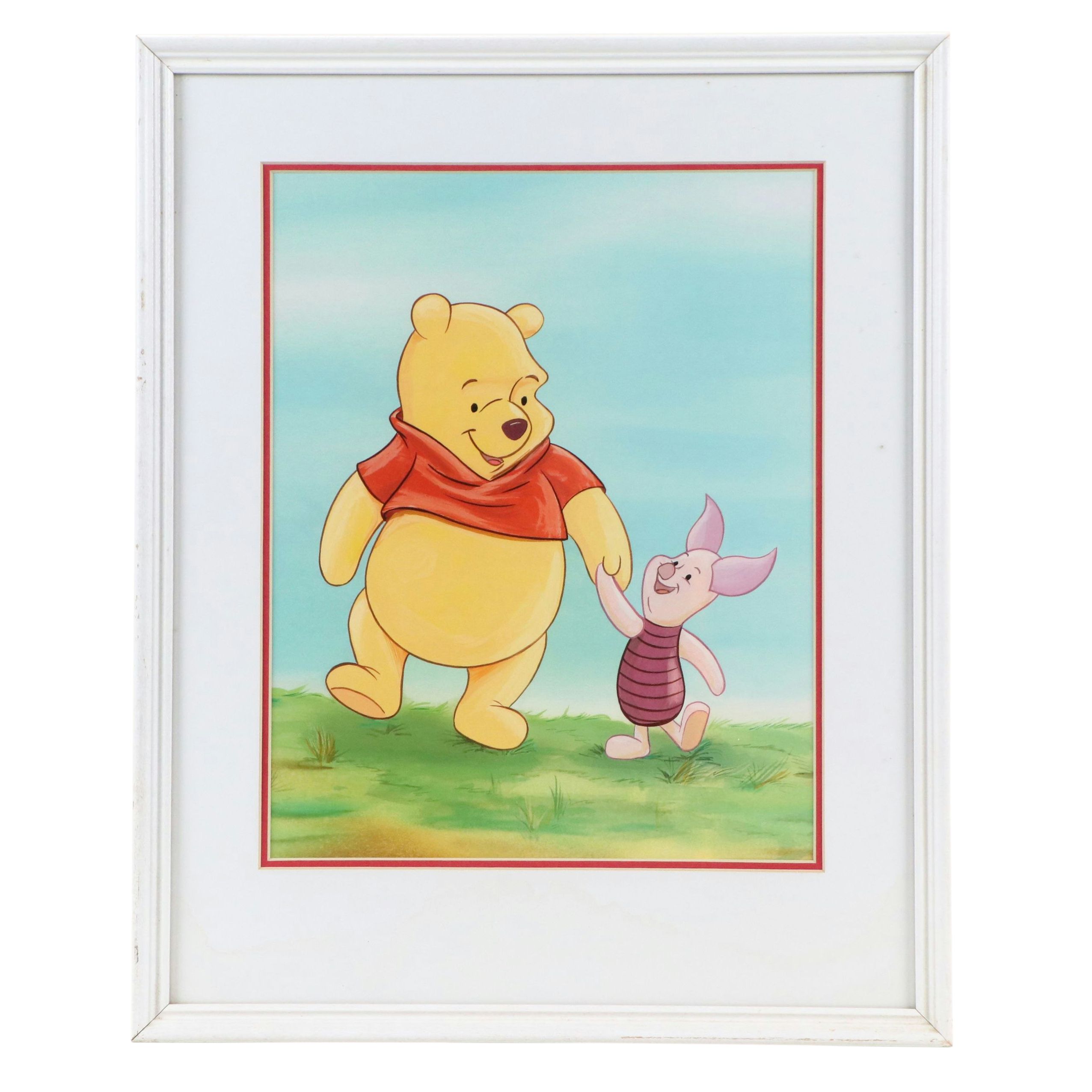 Offset Lithograph of Piglet and Winnie the Pooh, Late 20th Century