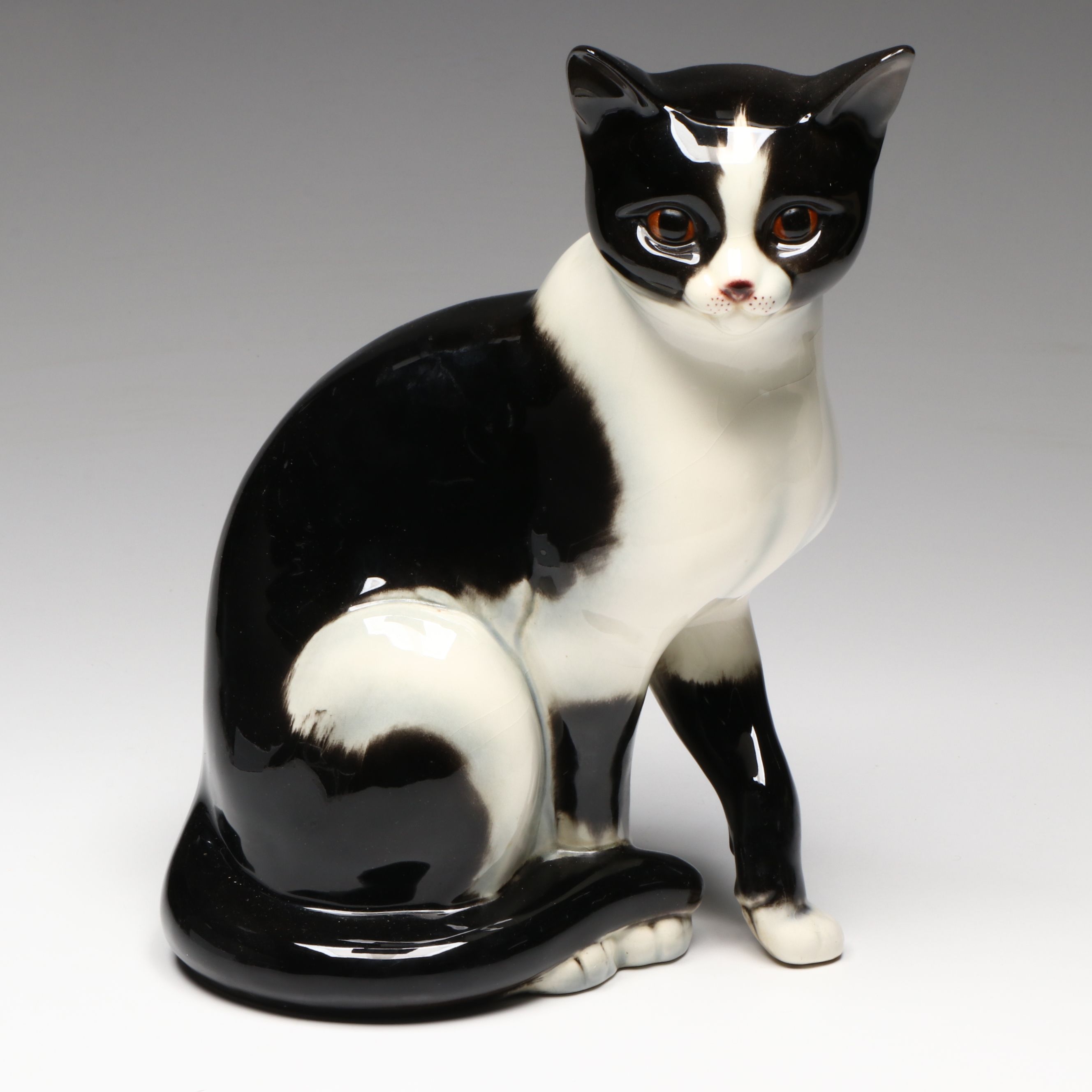 Vintage Goebel Tuxedo Cat Porcelain Figurine