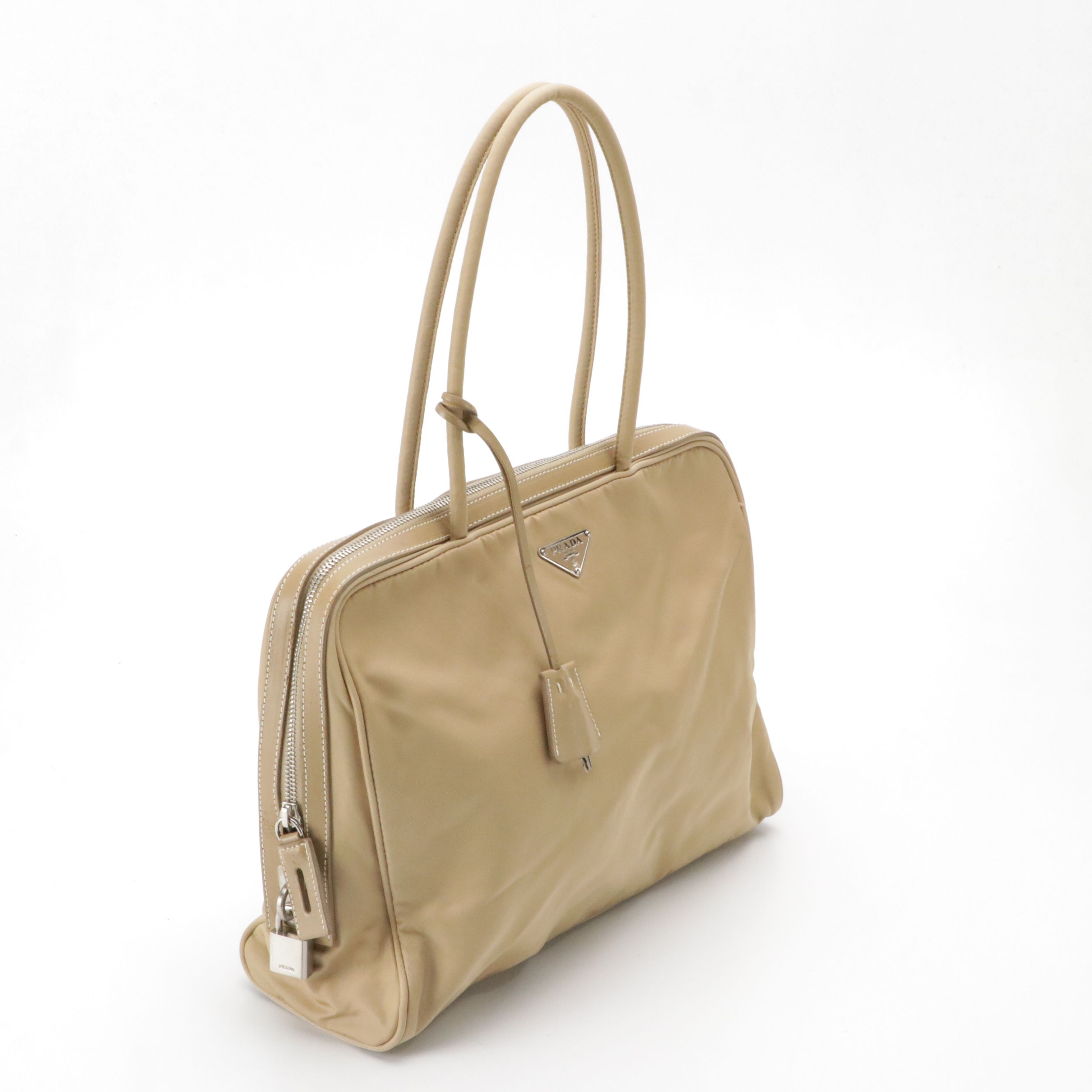 Prada Tessuto Nylon and Leather Shoulder Tote