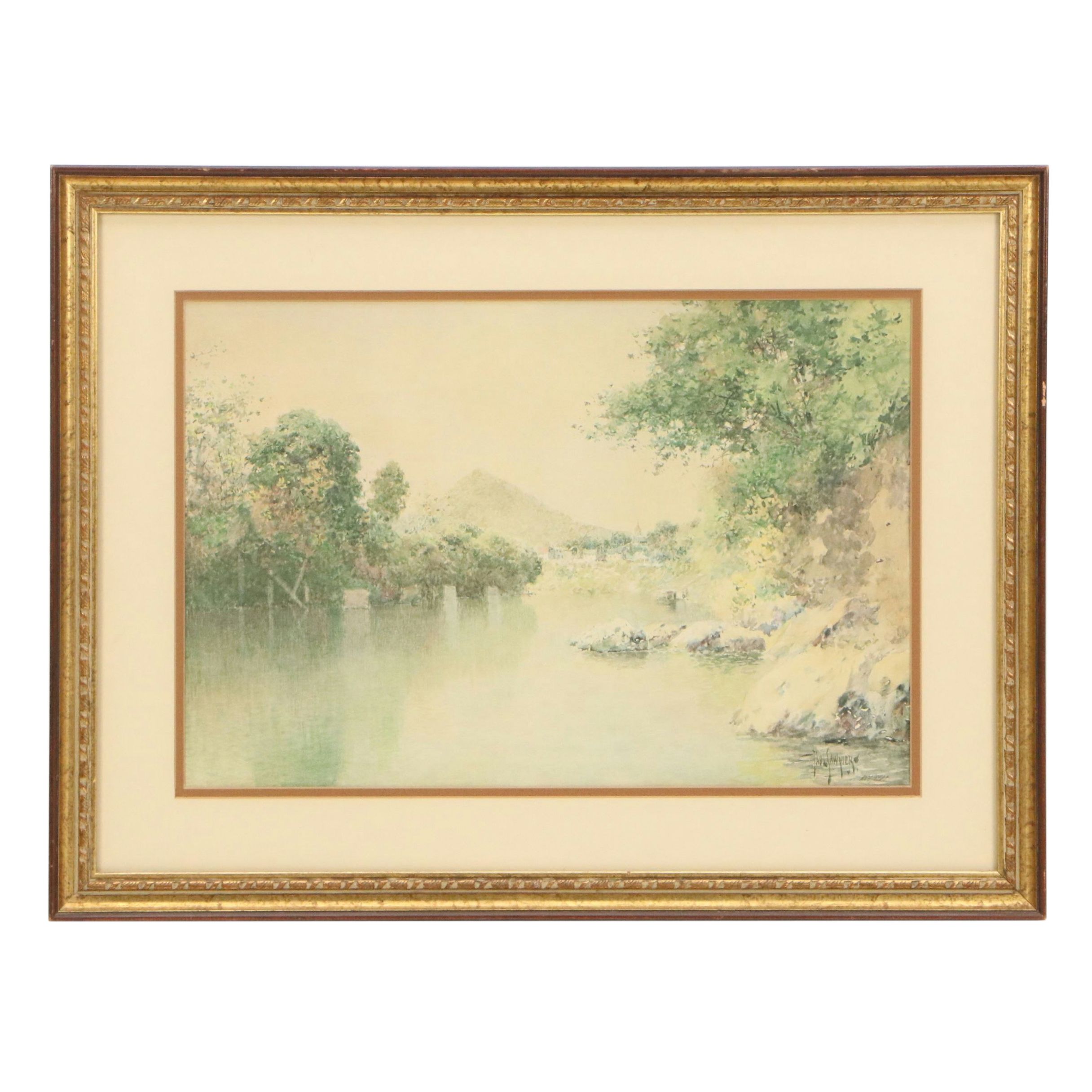 Offset Lithograph After Paul Sawyier "Sweet Lick Mountain," 20th Century