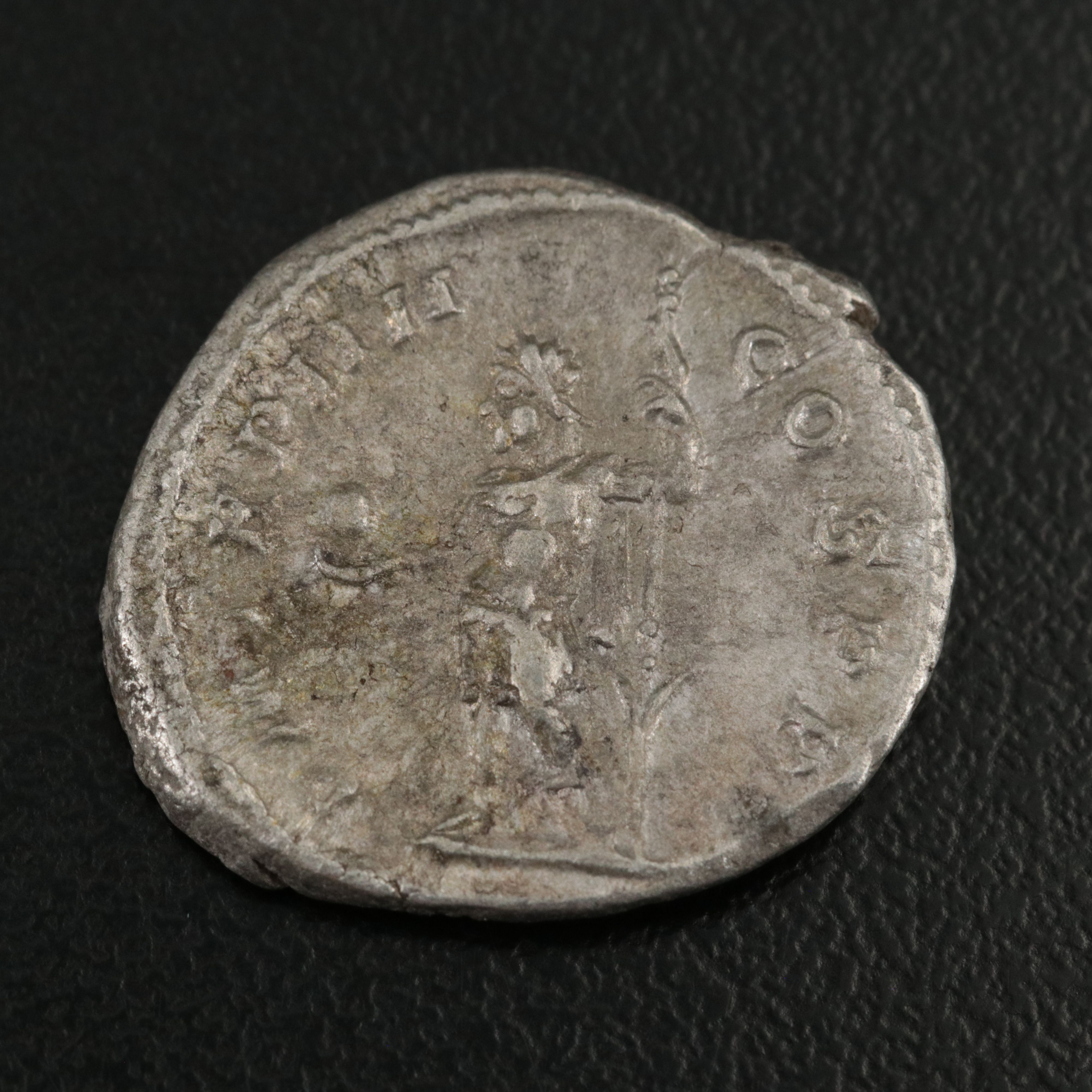 Ancient Roman Imperial AR Denarius Coin of Severus Alexander, ca. 225 A.D.